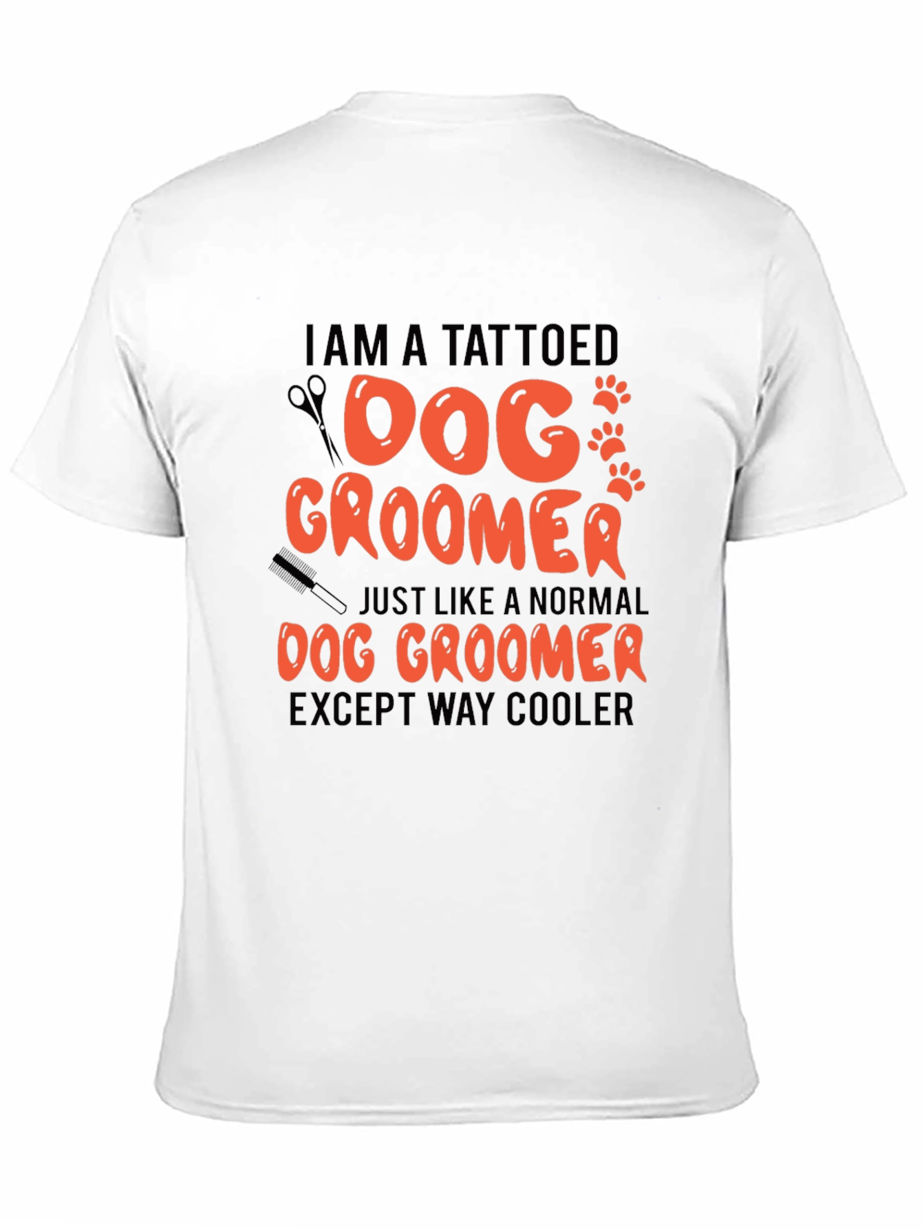 Tattooed Dog Groomer Graphic T-Shirt - Cool Grooming Style