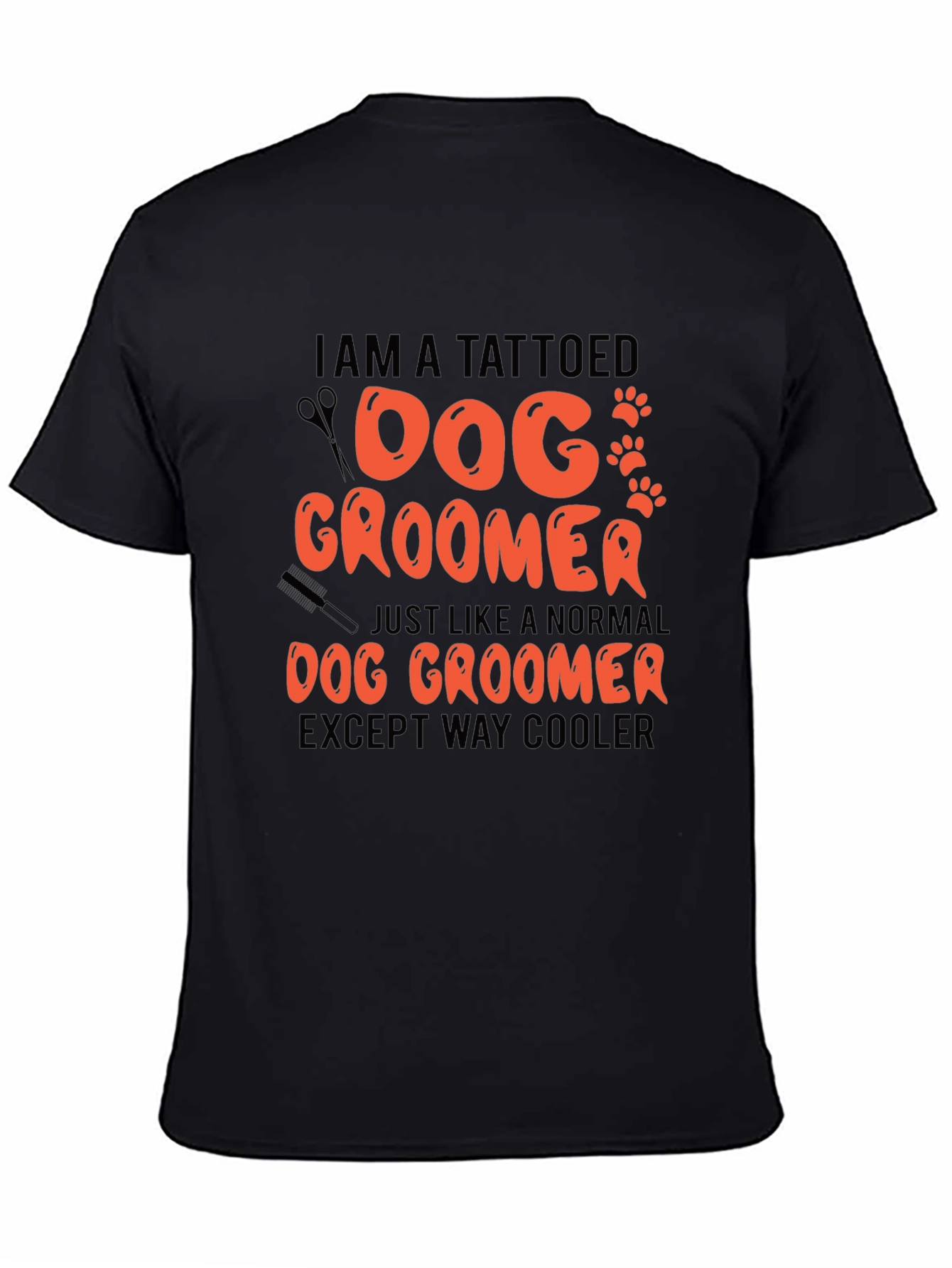 Tattooed Dog Groomer Graphic T-Shirt - Cool Grooming Style