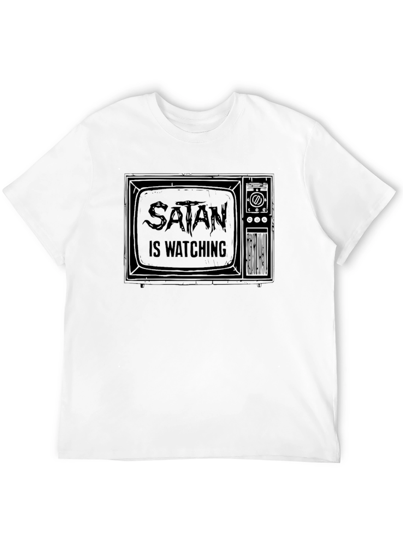 Satan is Watching Black Graphic Tee