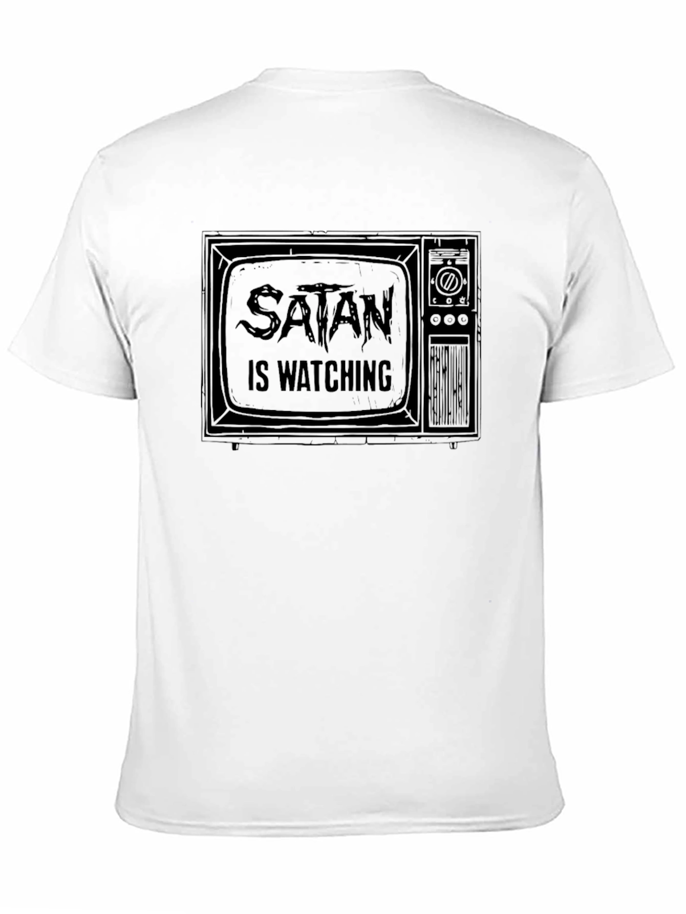 Satan is Watching Black Graphic Tee