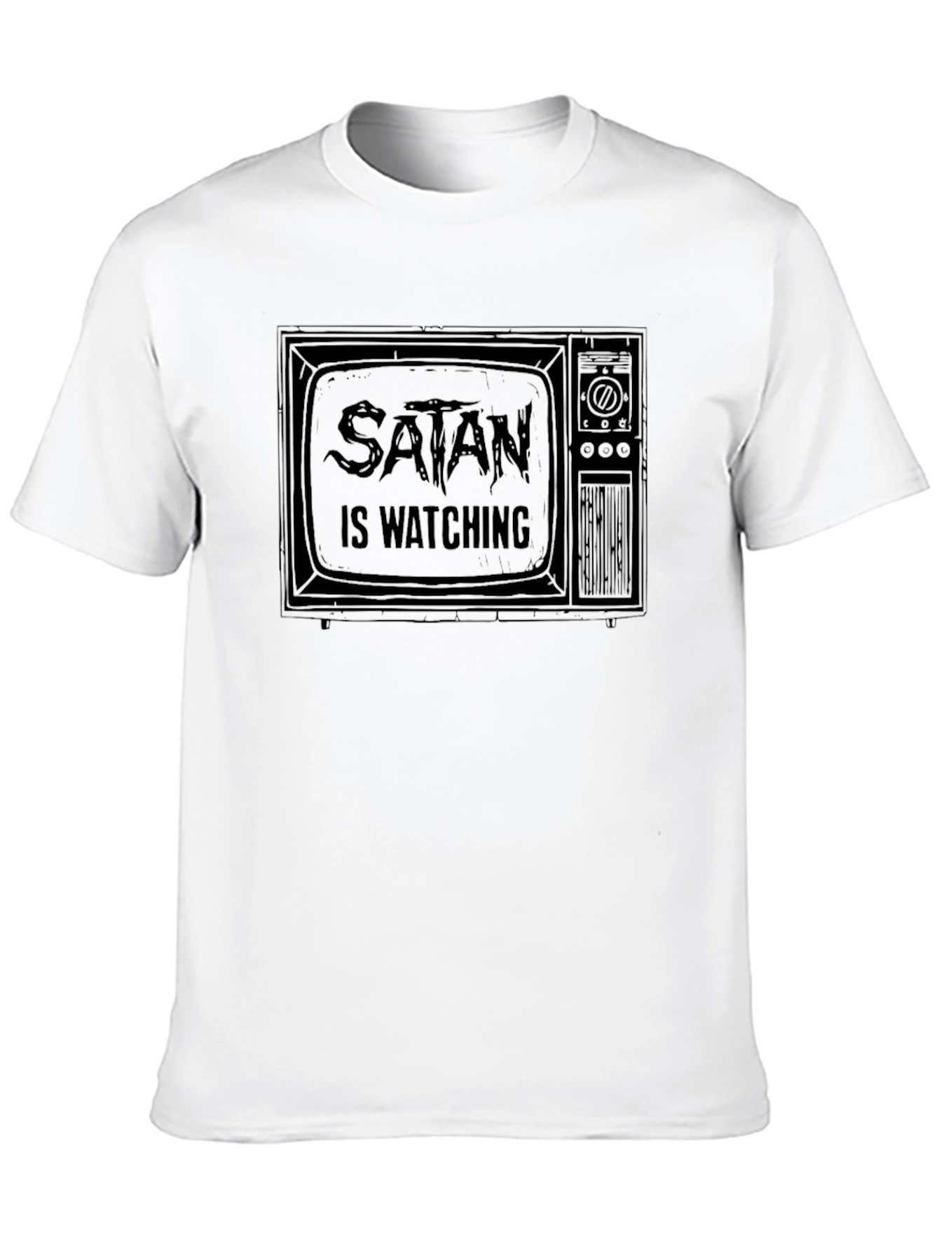 Satan is Watching Black Graphic Tee