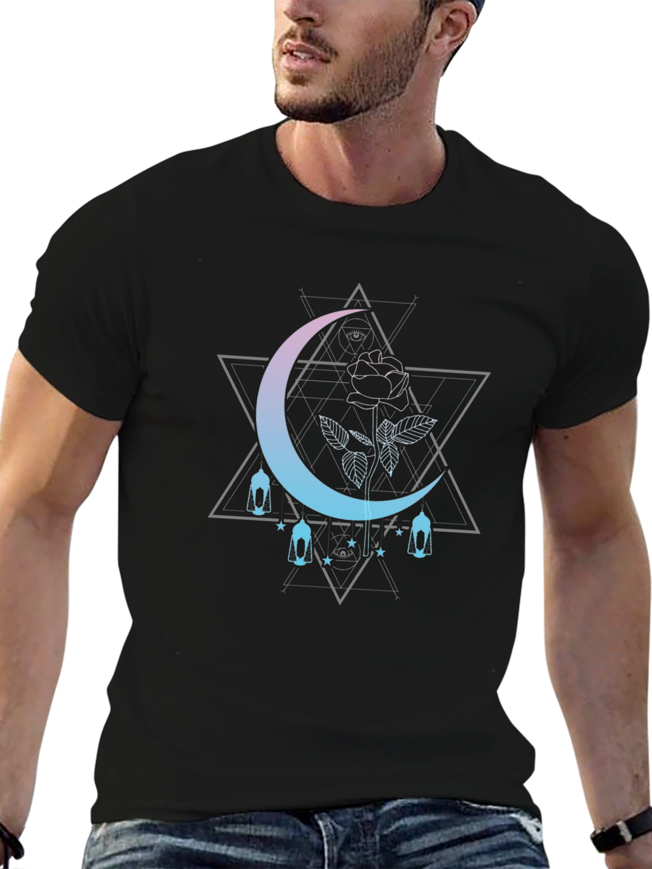Mystic Moon Rose Graphic Tee