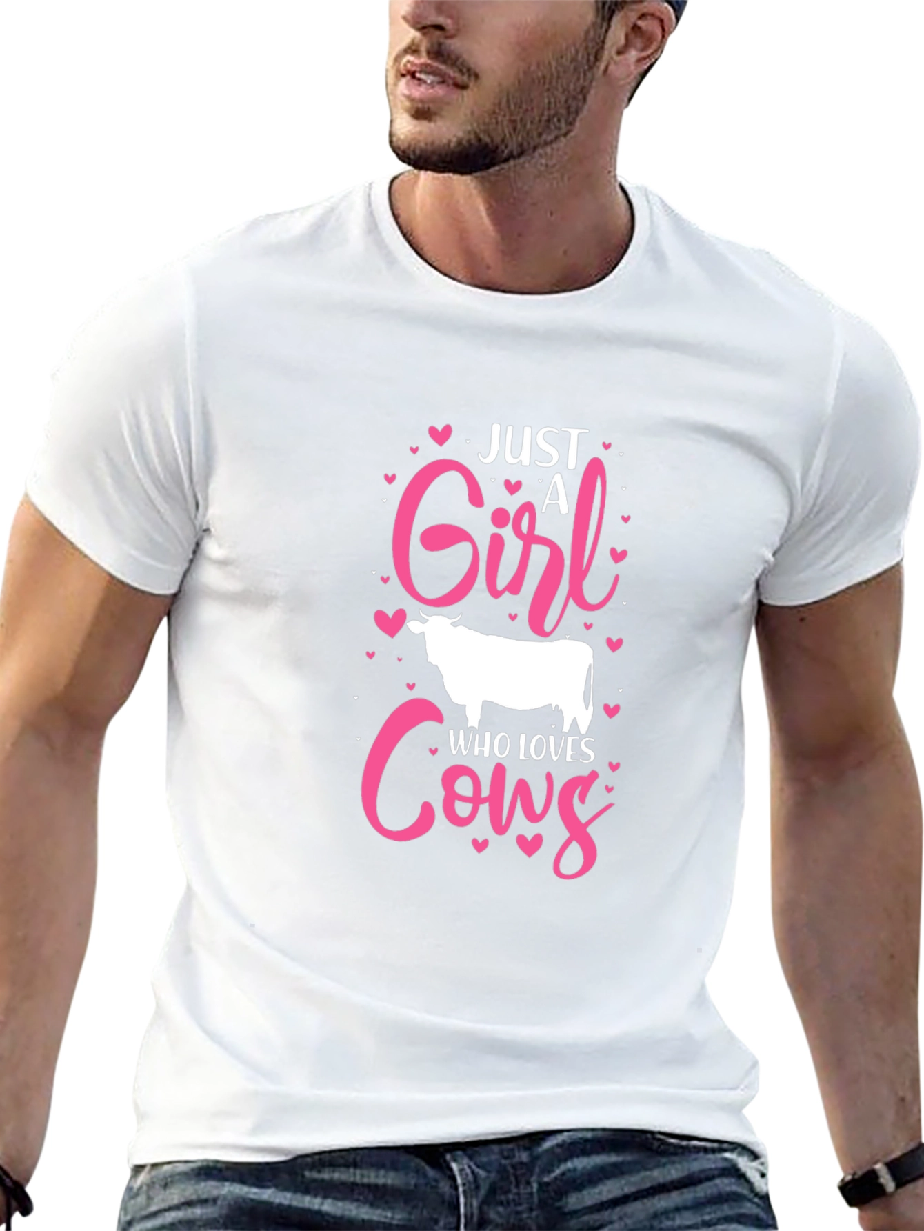 Just a Girl Who Loves Cows Graphic T-Shirt