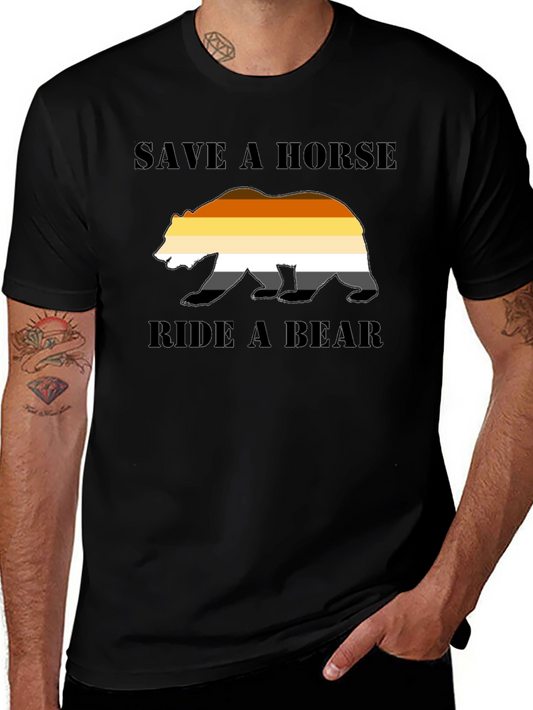 Save A Horse Ride A Bear T-Shirt LGBTQ Pride Tee
