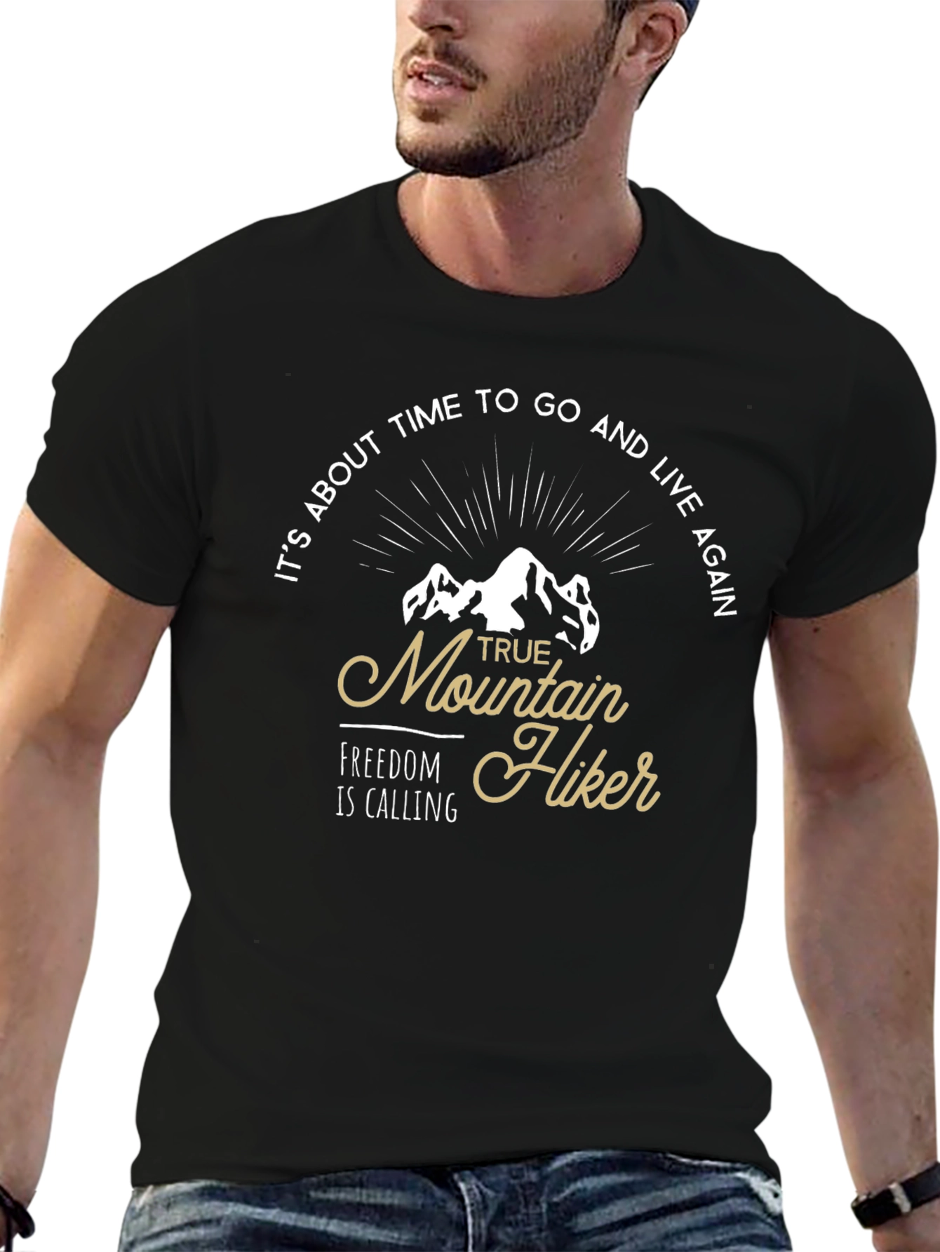 Mountain Hiker Black T-Shirt - Adventure Ready