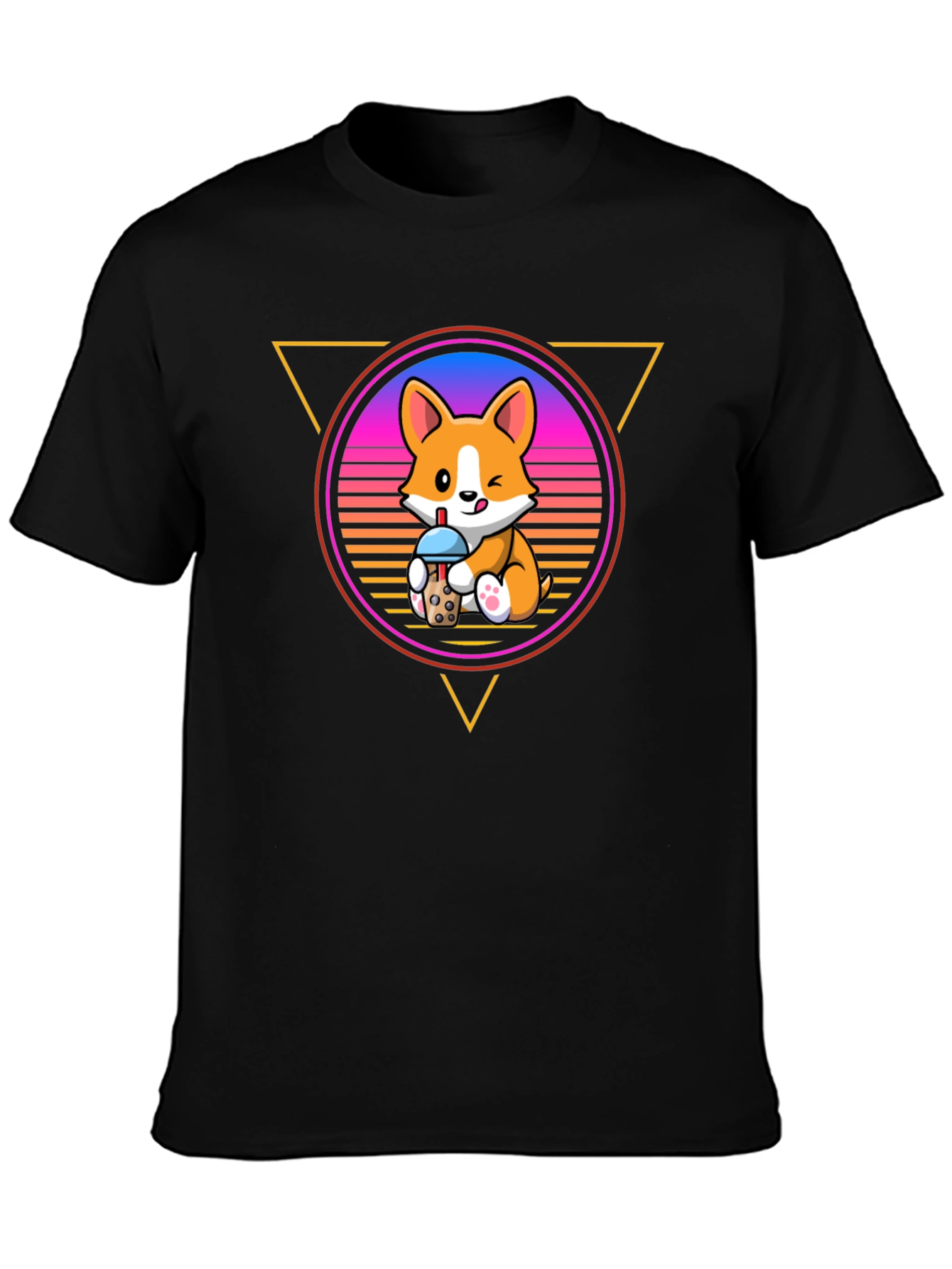 Cute Corgi Bubble Tea Graphic Tee