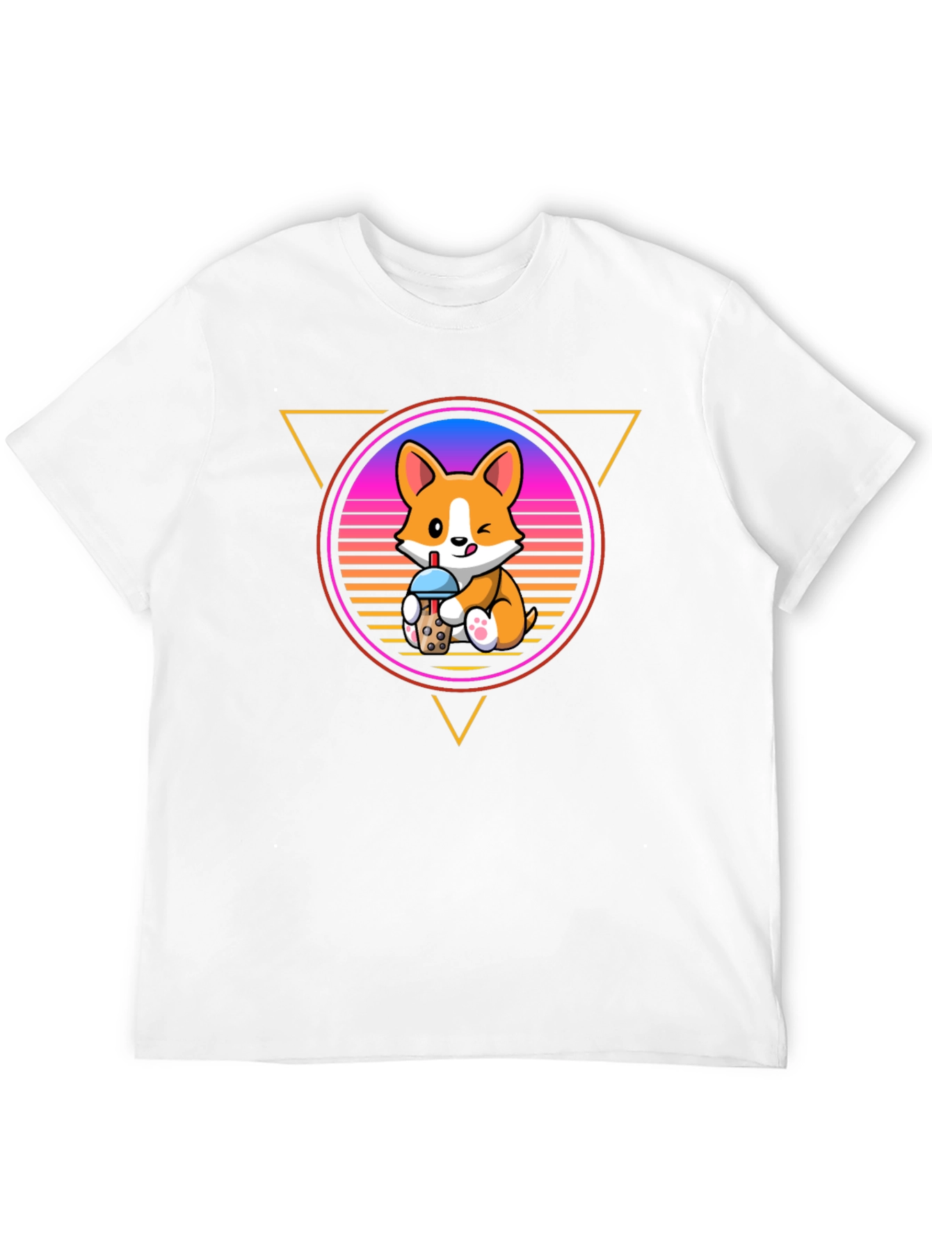 Cute Corgi Bubble Tea Graphic Tee