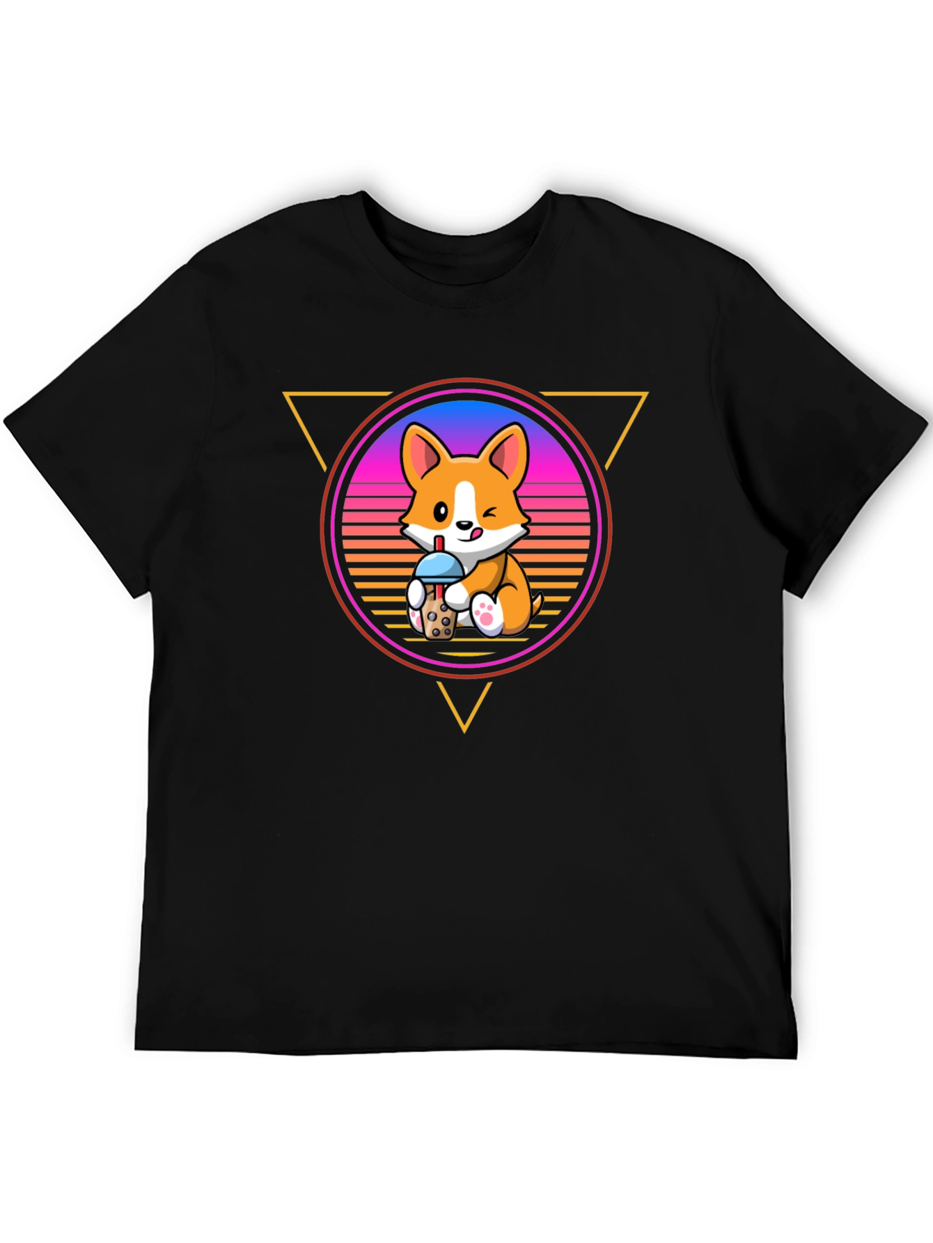 Cute Corgi Bubble Tea Graphic Tee