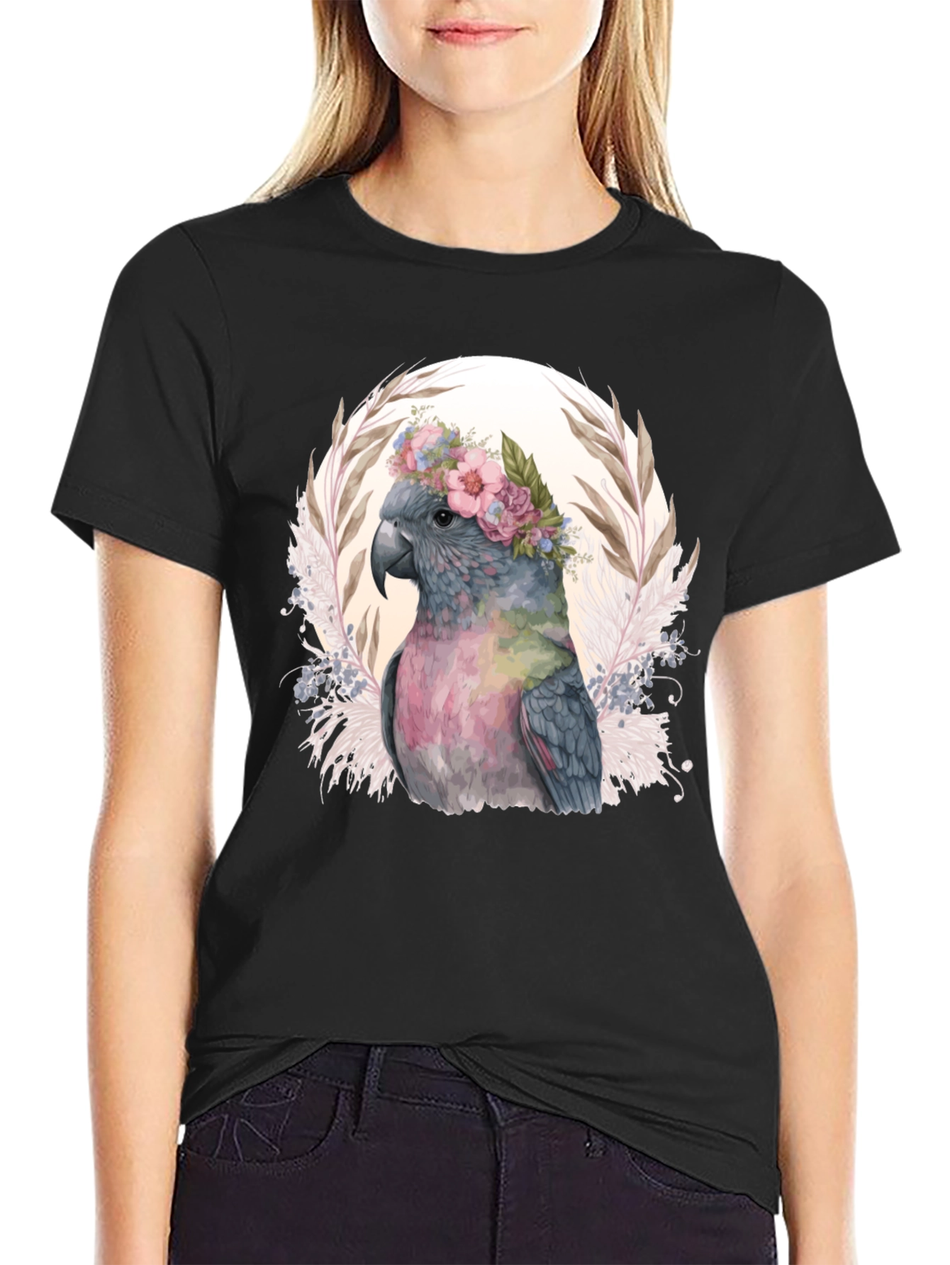 Floral Cockatoo Graphic Tee
