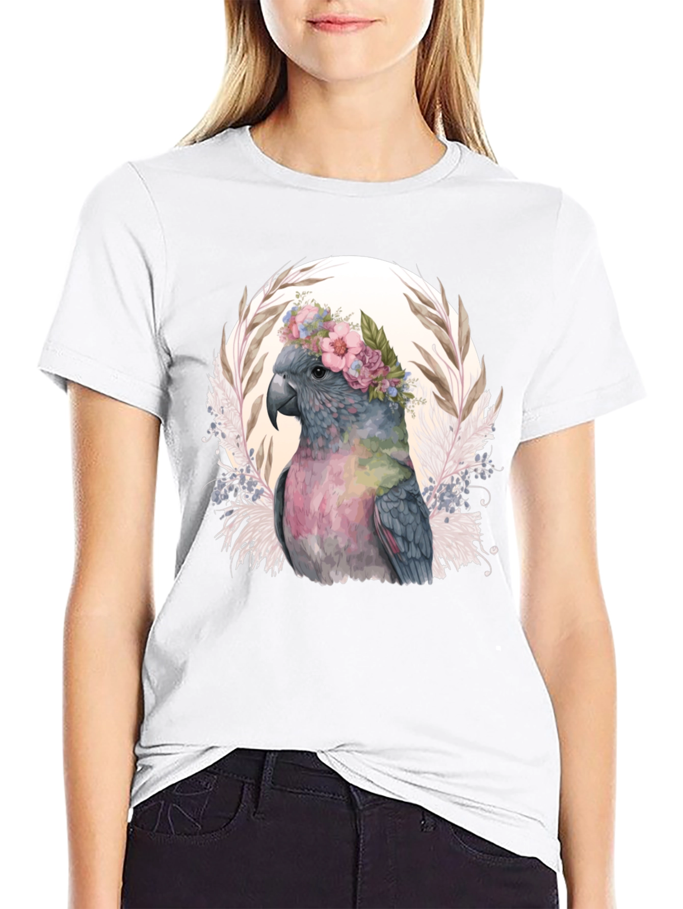 Floral Cockatoo Graphic Tee