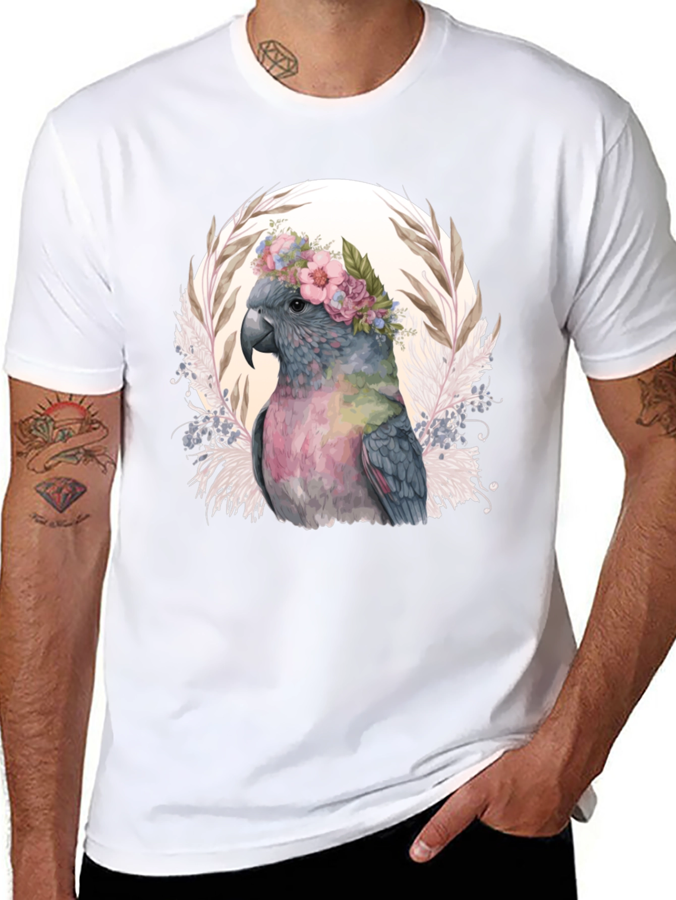 Floral Cockatoo Graphic Tee