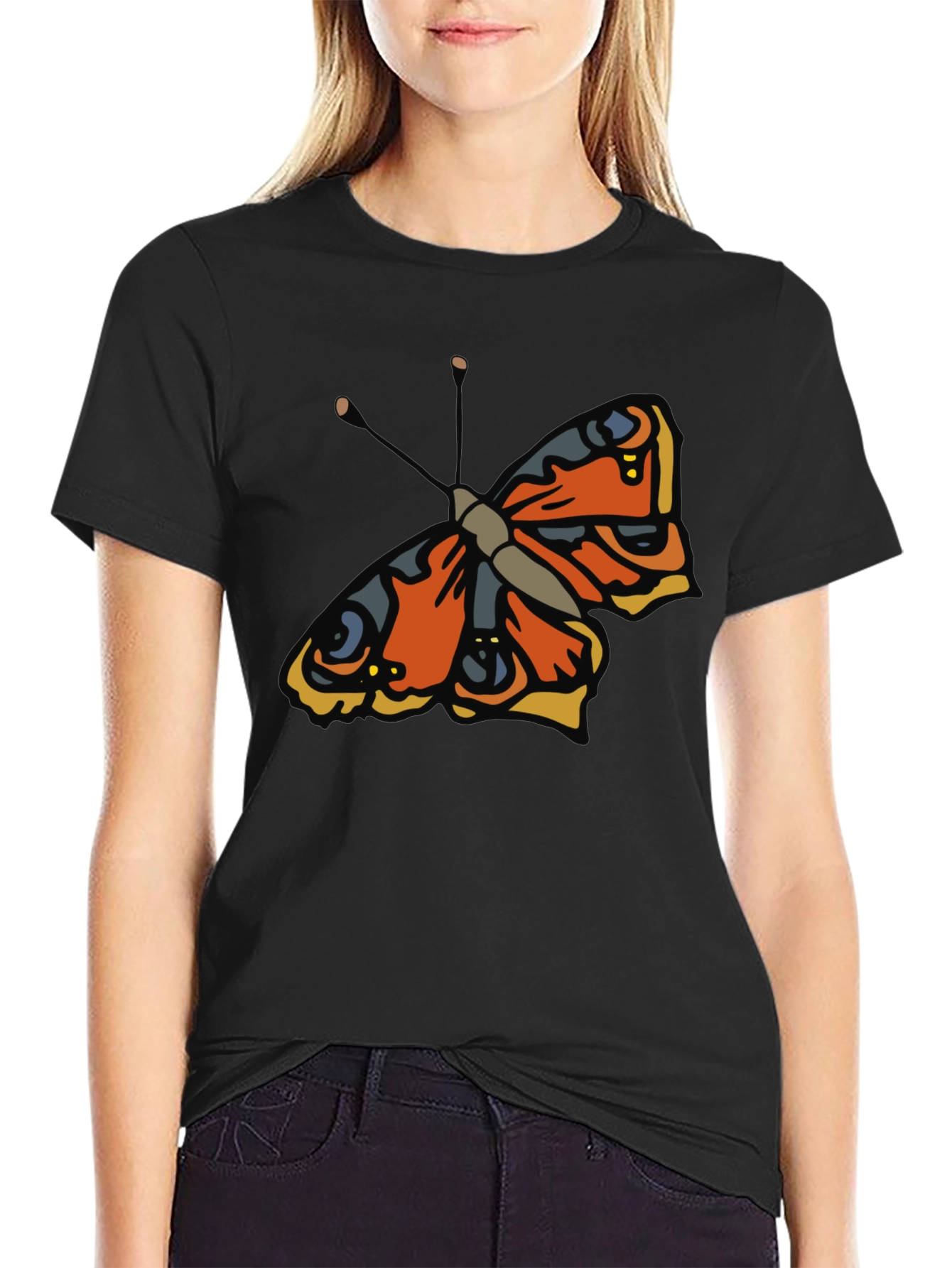 Butterfly Graphic Black T-Shirt
