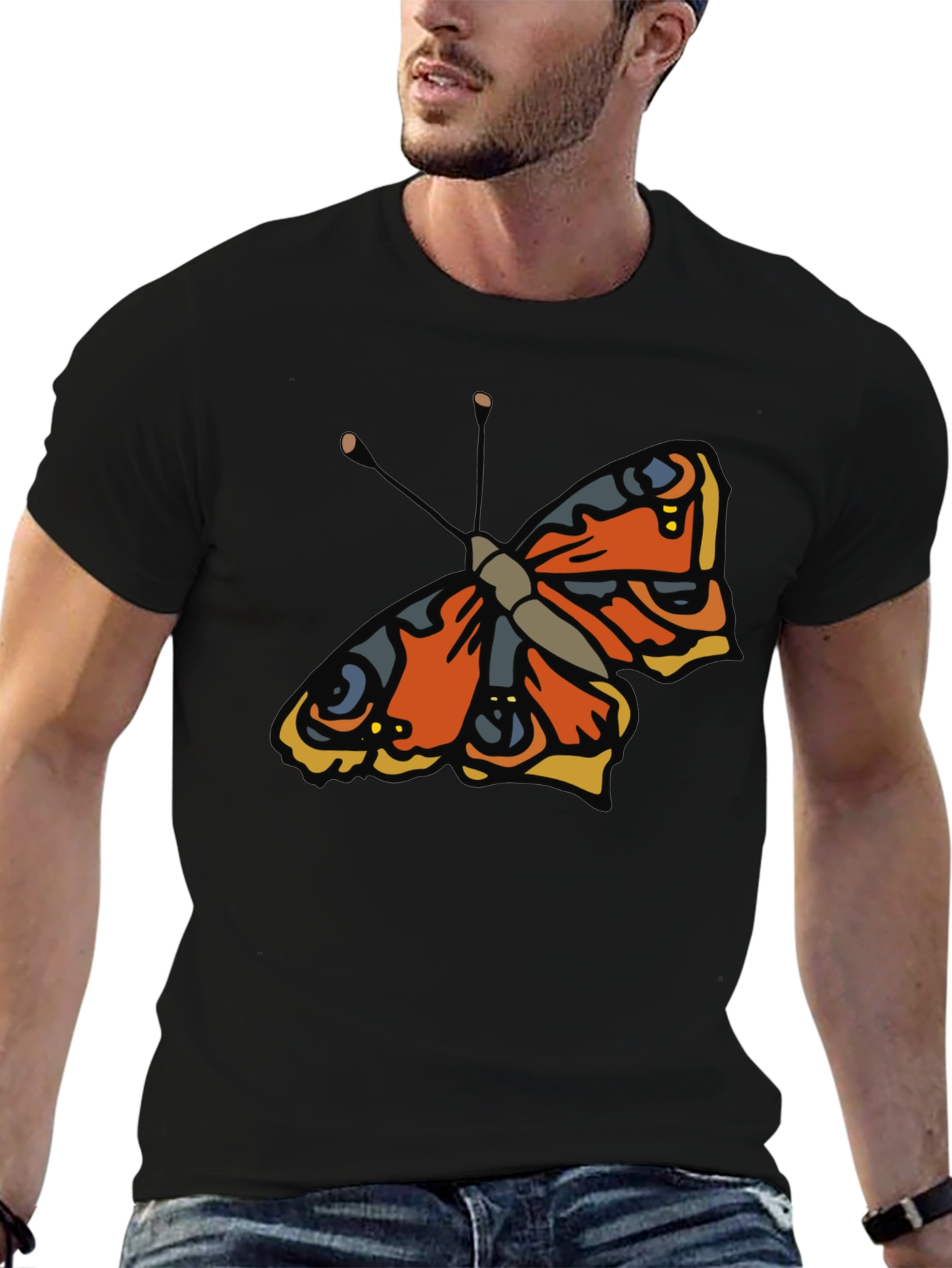 Butterfly Graphic Black T-Shirt