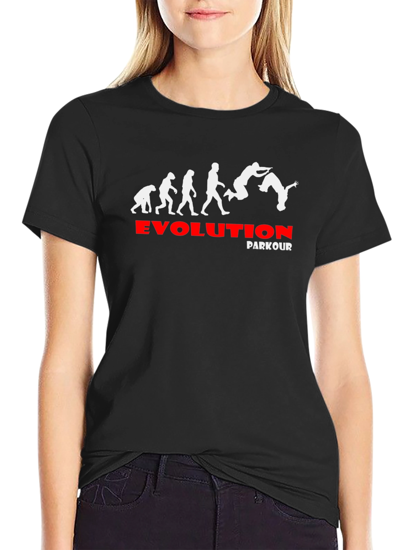 Evolution Parkour Graphic Tee - Black Cotton T-Shirt
