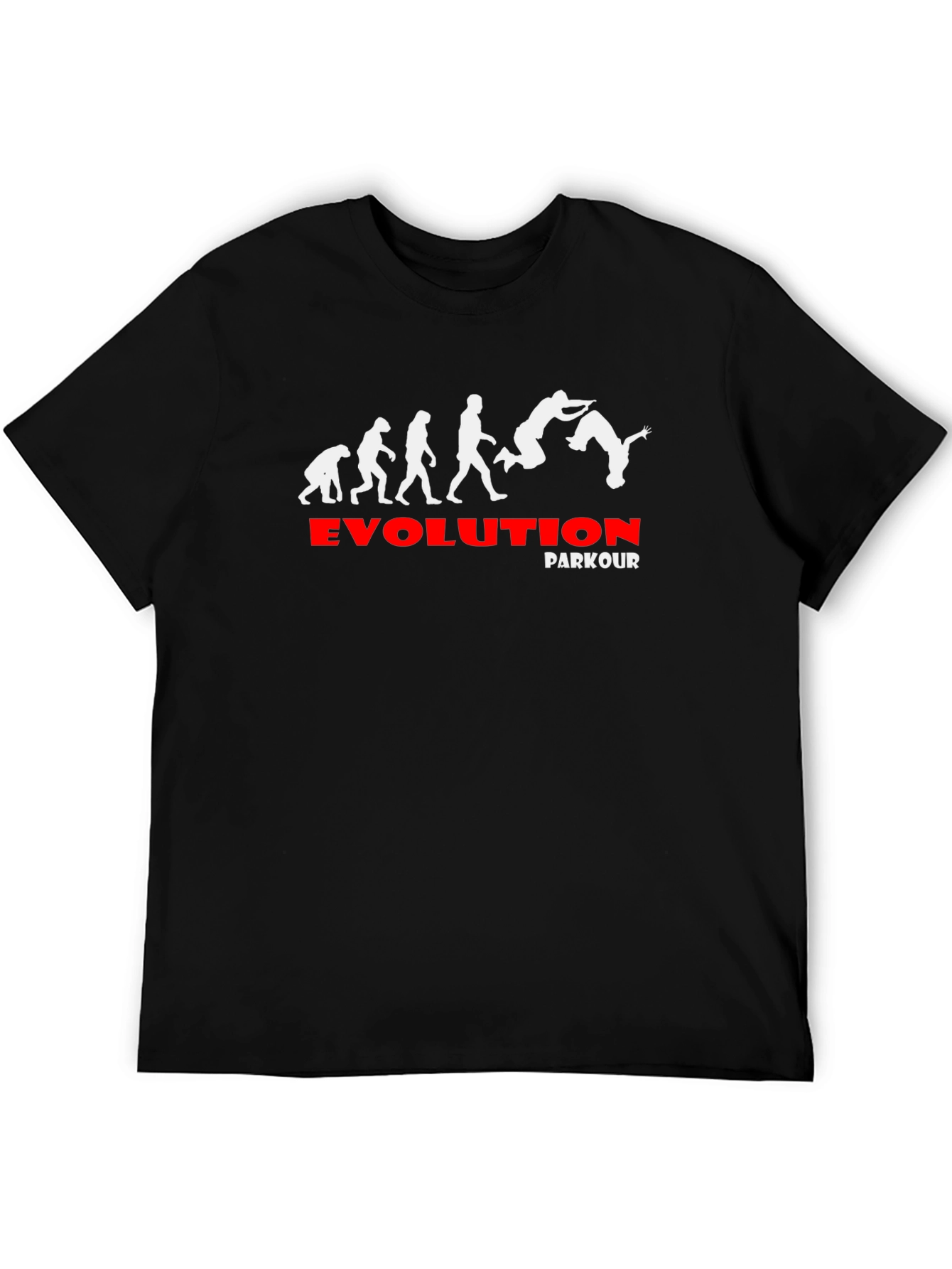 Evolution Parkour Graphic Tee - Black Cotton T-Shirt