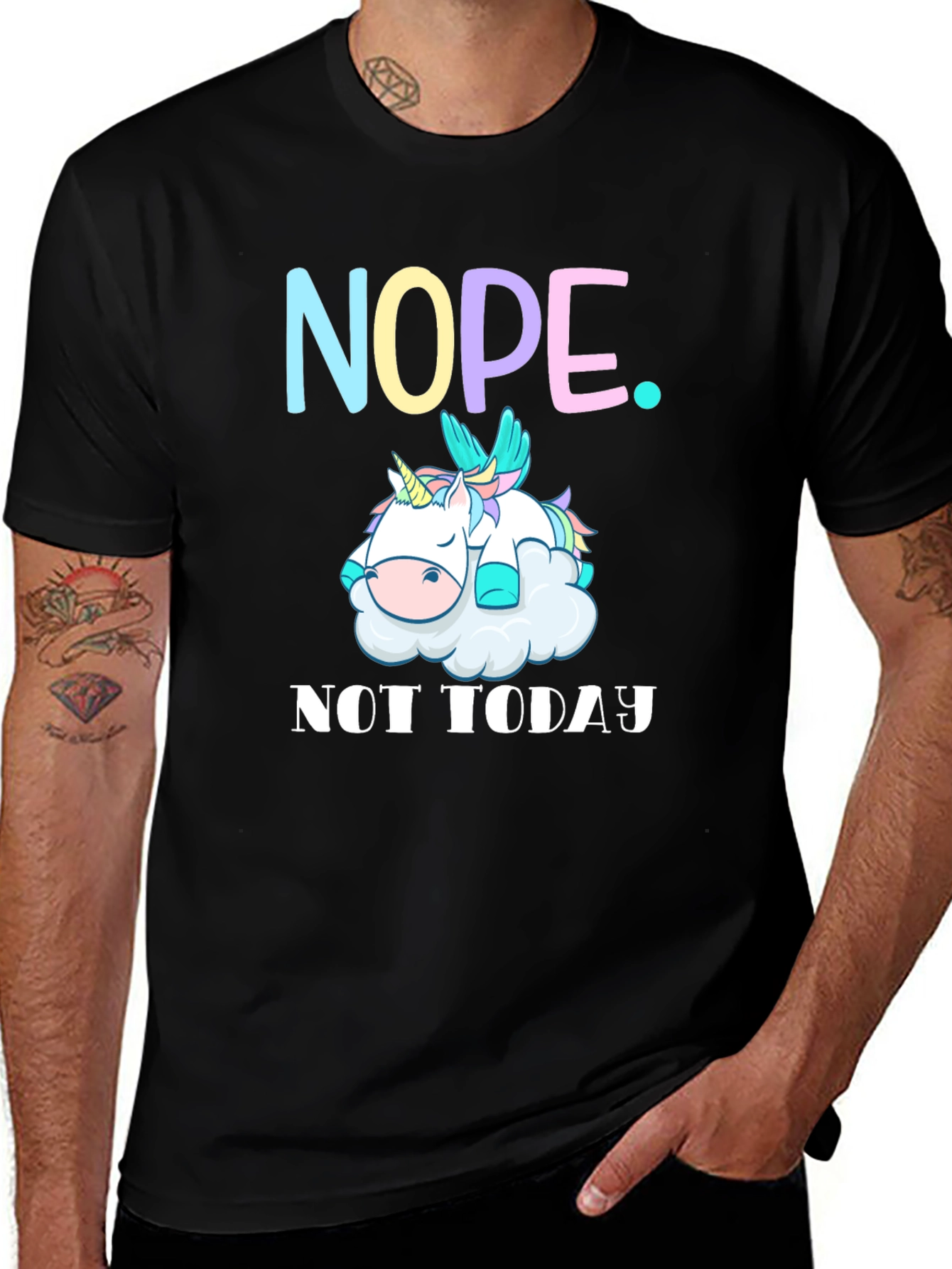 Nope Not Today Unicorn Graphic Tee