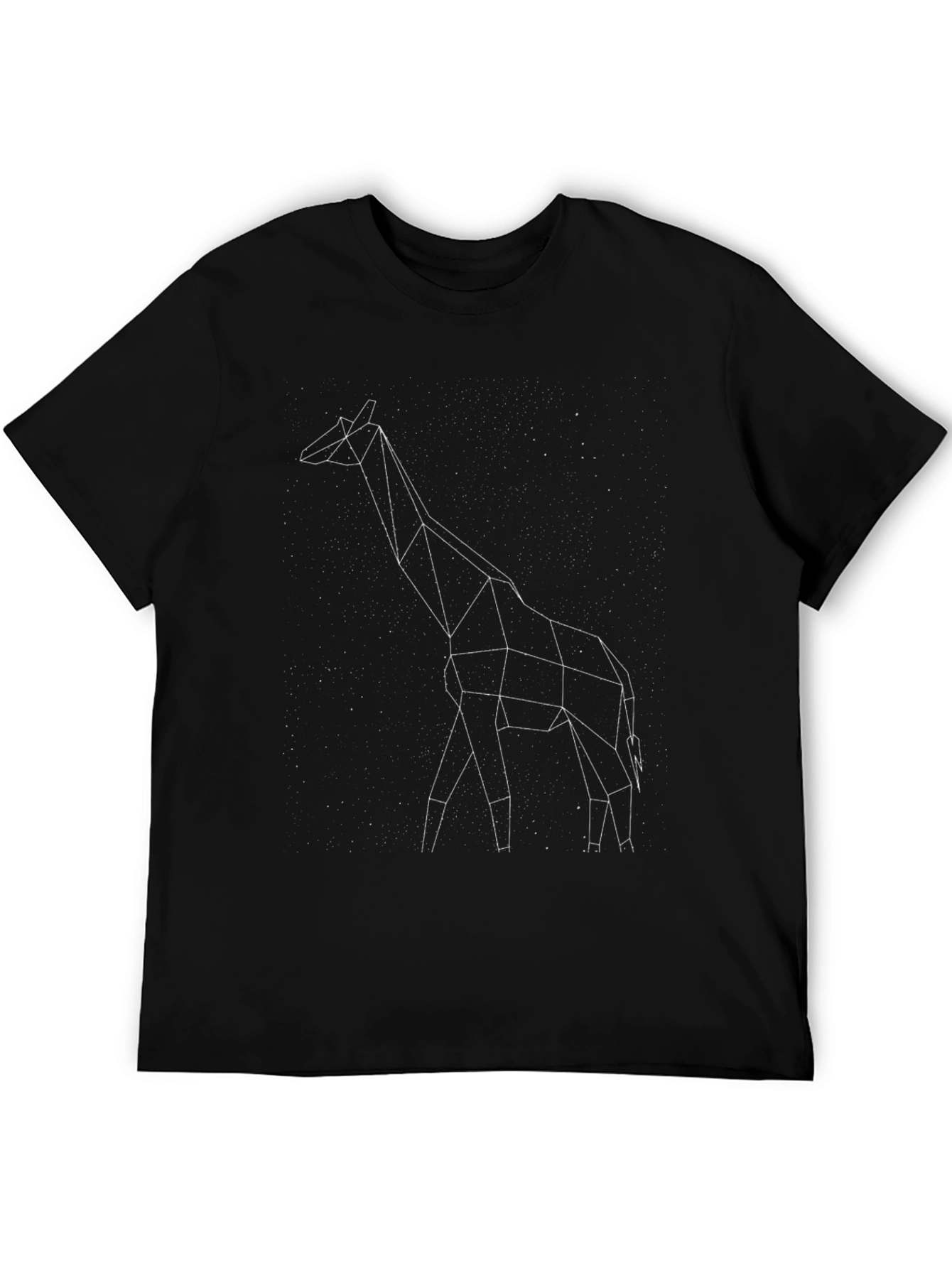 Geometric Giraffe Constellation T-Shirt - Black