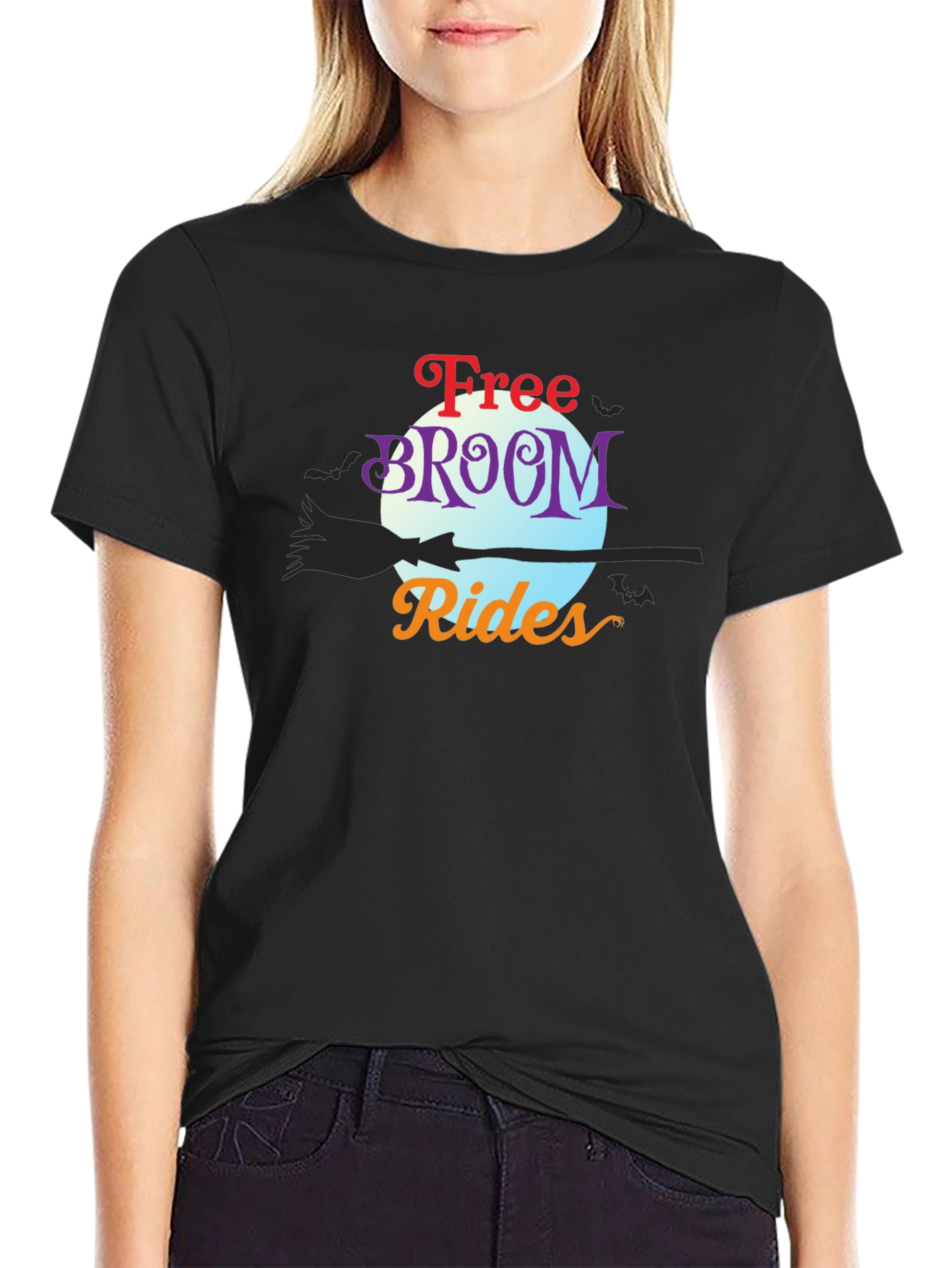 Free Broom Rides Halloween T-Shirt