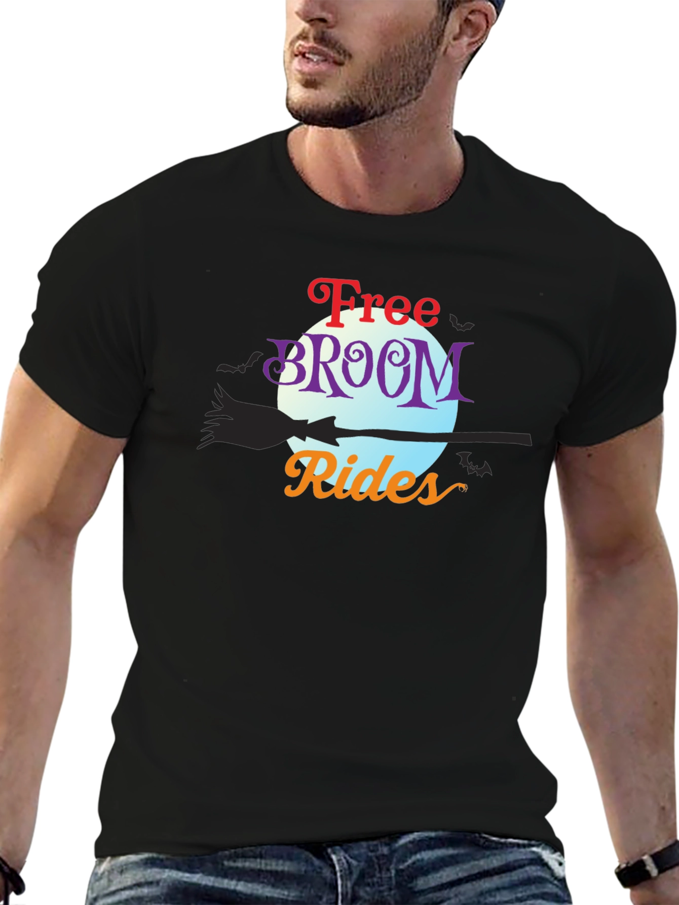 Free Broom Rides Halloween T-Shirt