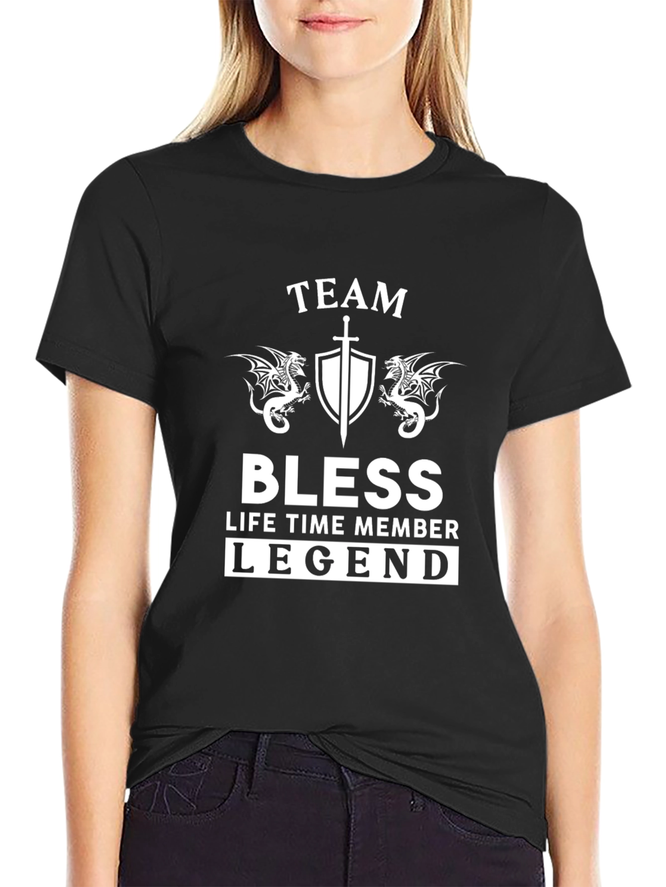 Team Bless Legend Black Graphic Tee Shirt
