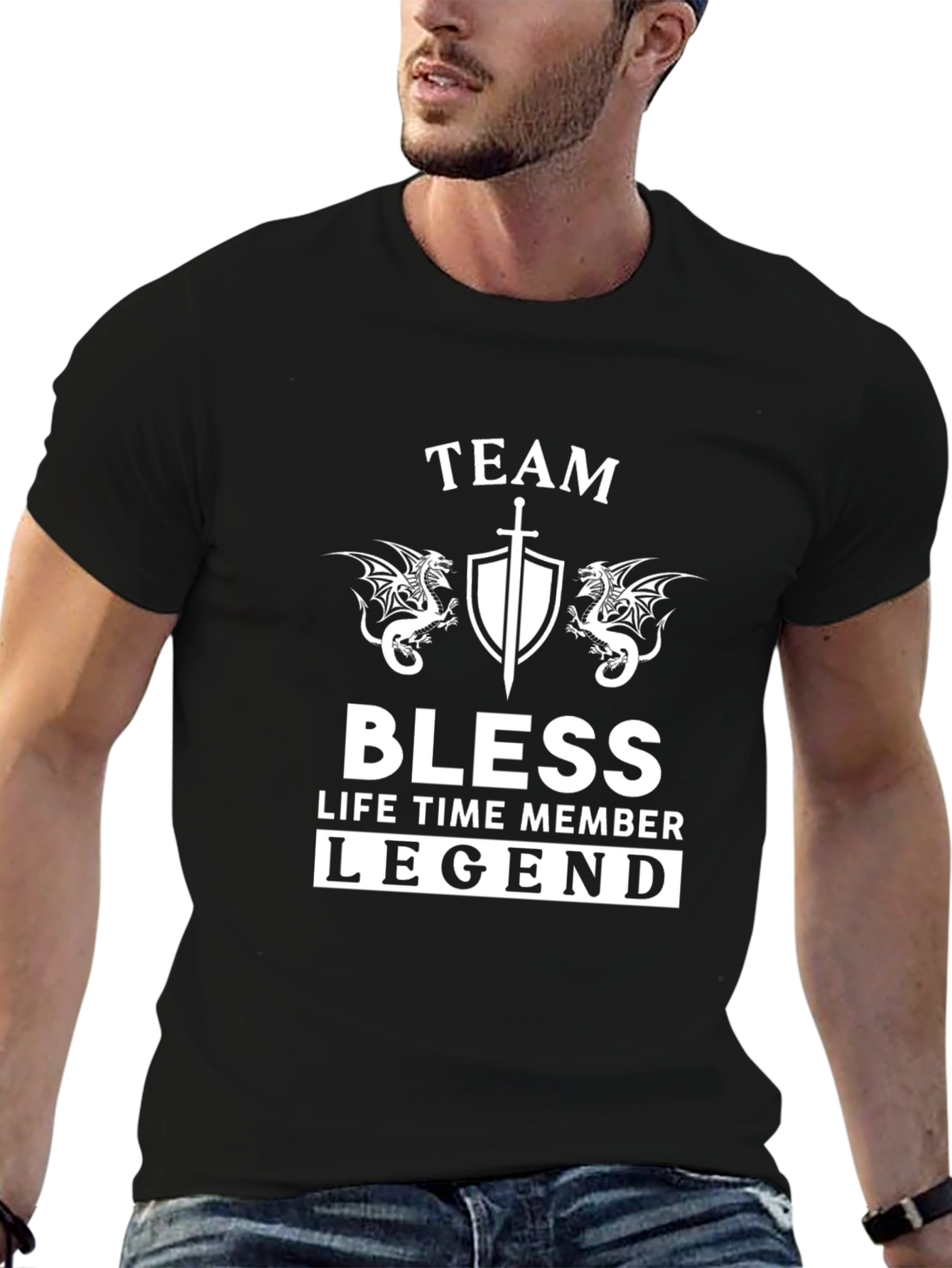 Team Bless Legend Black Graphic Tee Shirt