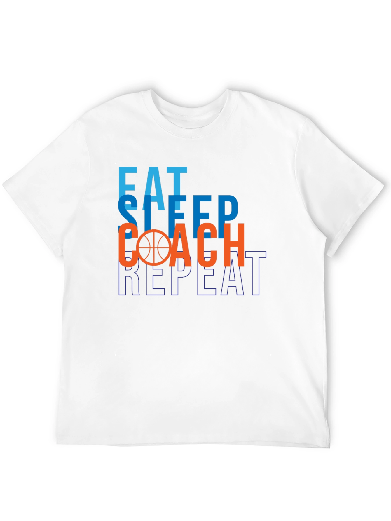 Eat Sleep Coach Repeat T-Shirt Basketball Graphic Tee