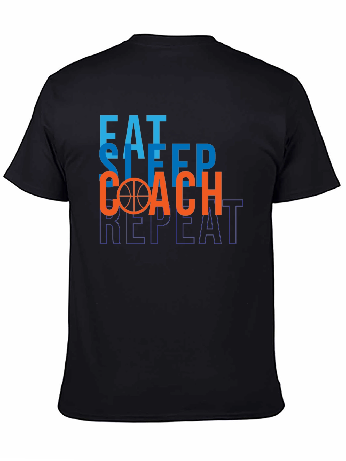 Eat Sleep Coach Repeat T-Shirt Basketball Graphic Tee