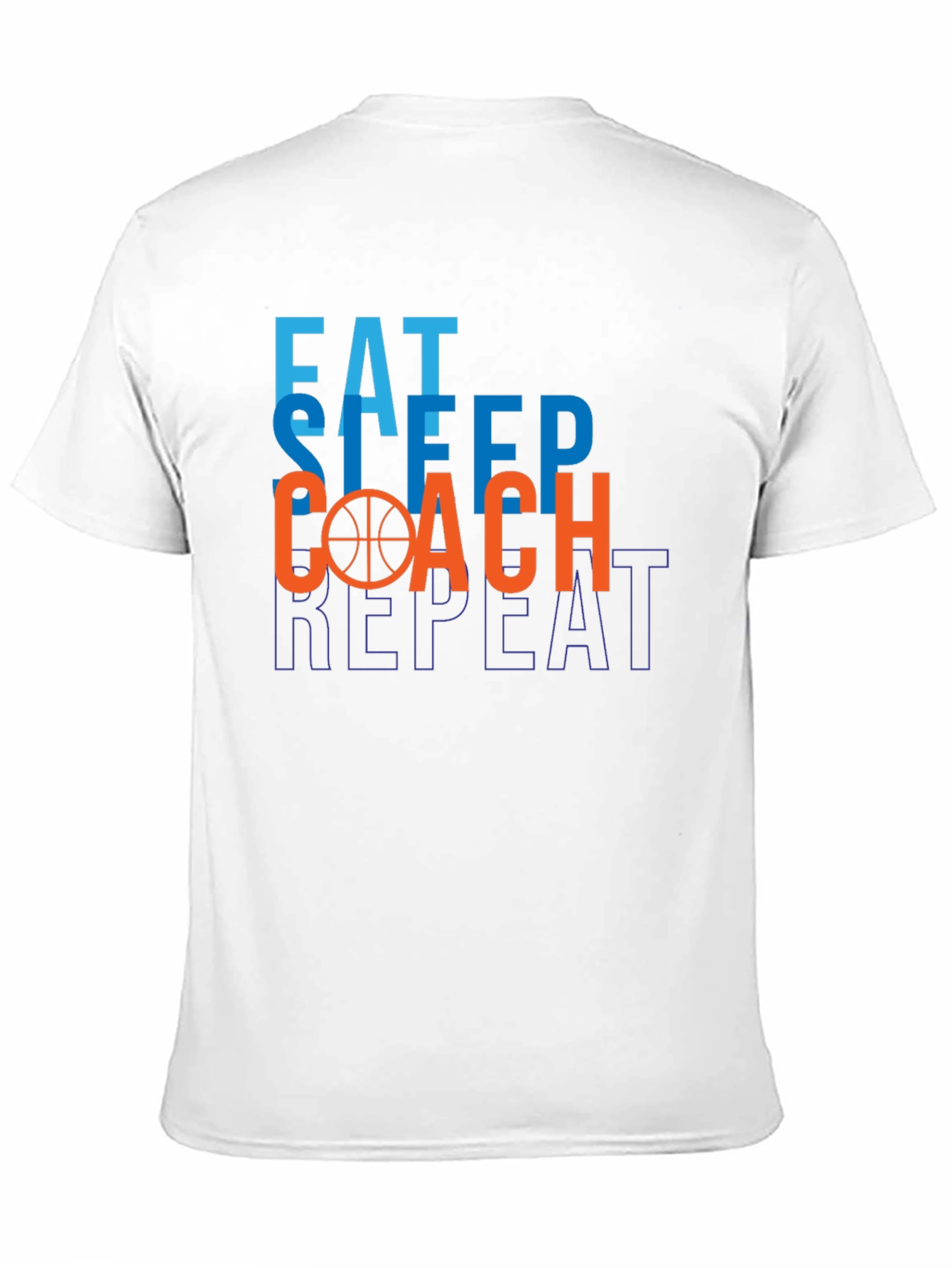 Eat Sleep Coach Repeat T-Shirt Basketball Graphic Tee