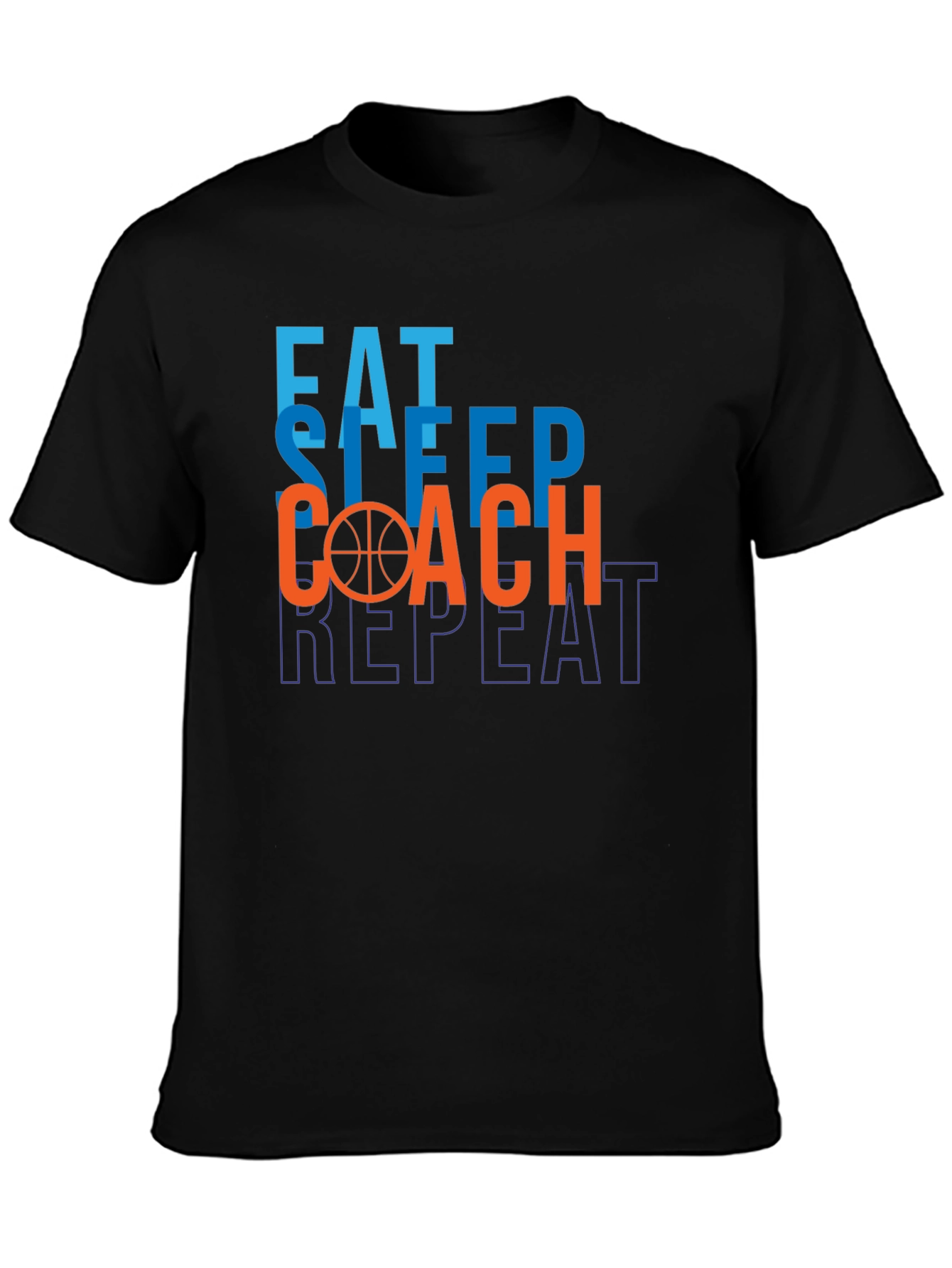 Eat Sleep Coach Repeat T-Shirt Basketball Graphic Tee