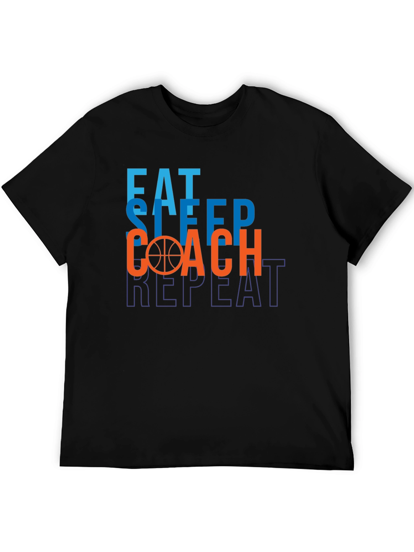 Eat Sleep Coach Repeat T-Shirt Basketball Graphic Tee