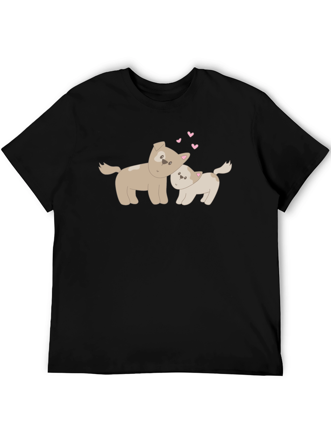 Cute Dogs Black T-Shirt Love Graphic Tee