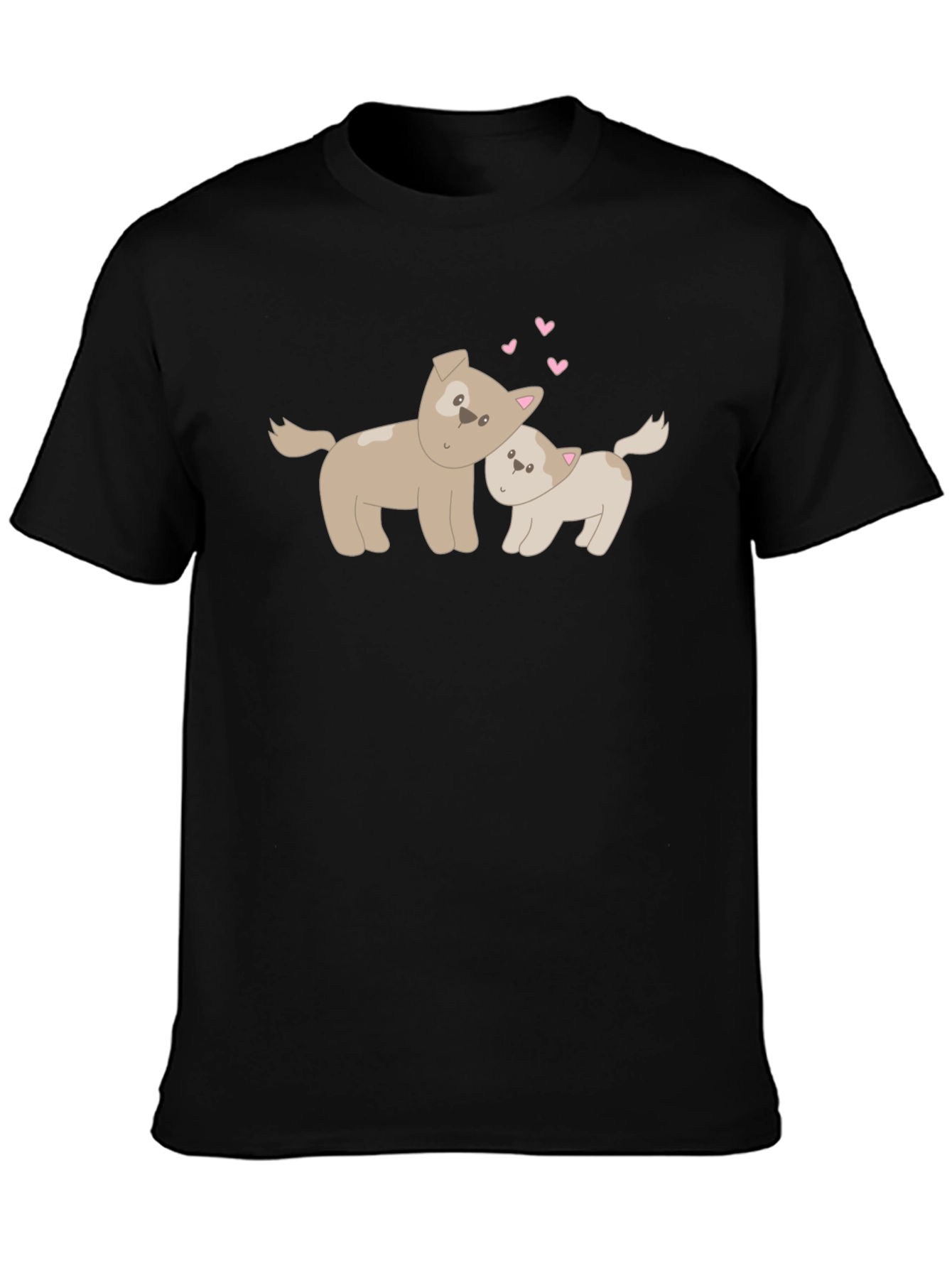Cute Dogs Black T-Shirt Love Graphic Tee