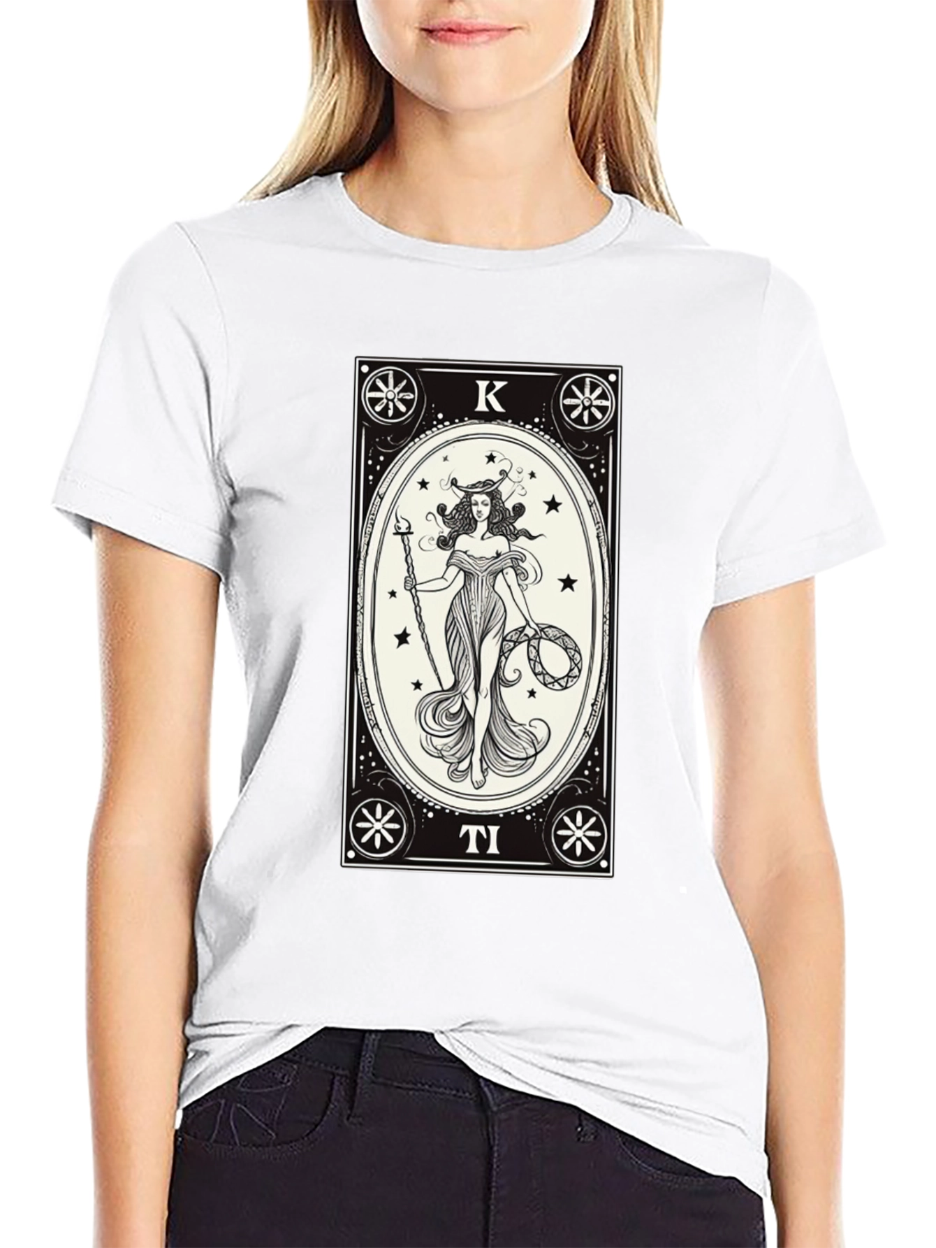 Tarot Card Design Black T-Shirt