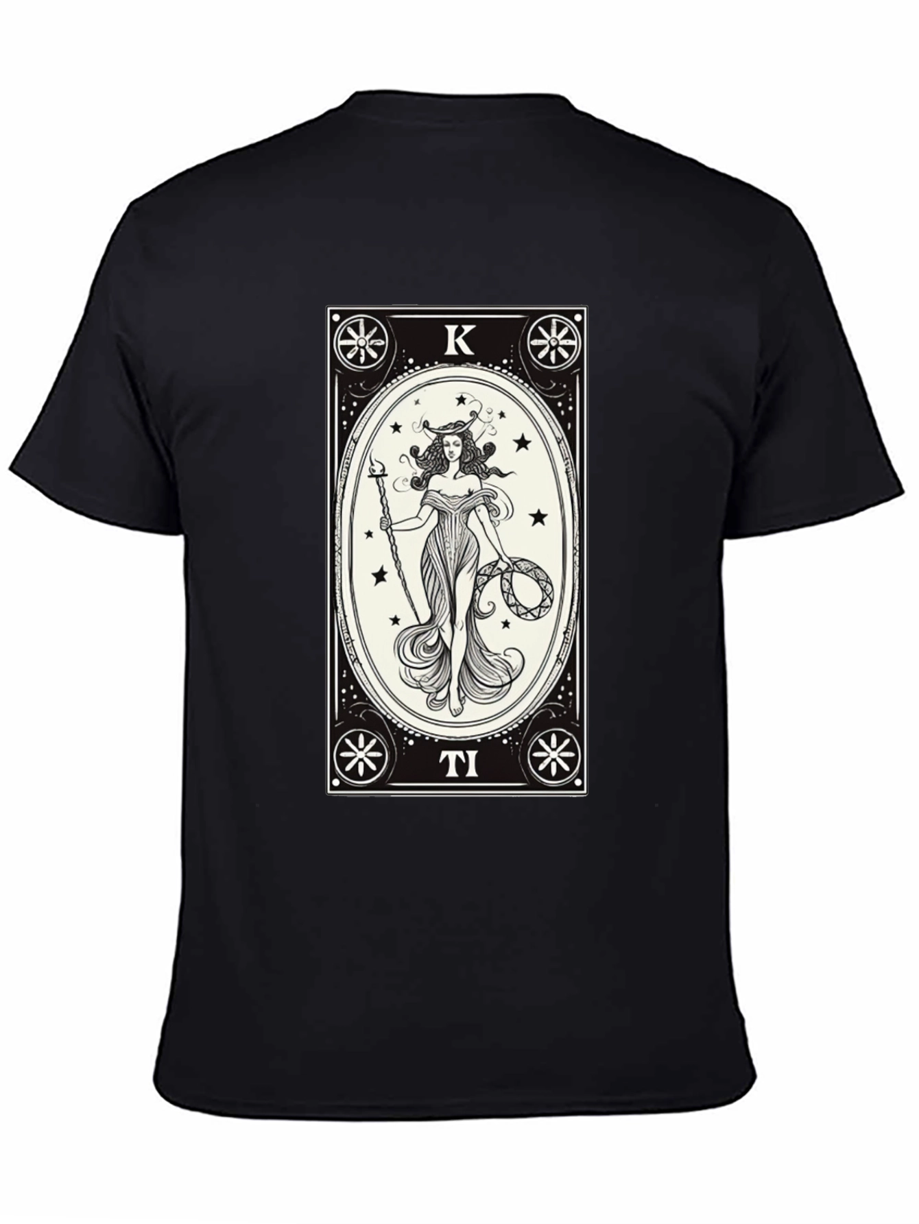 Tarot Card Design Black T-Shirt