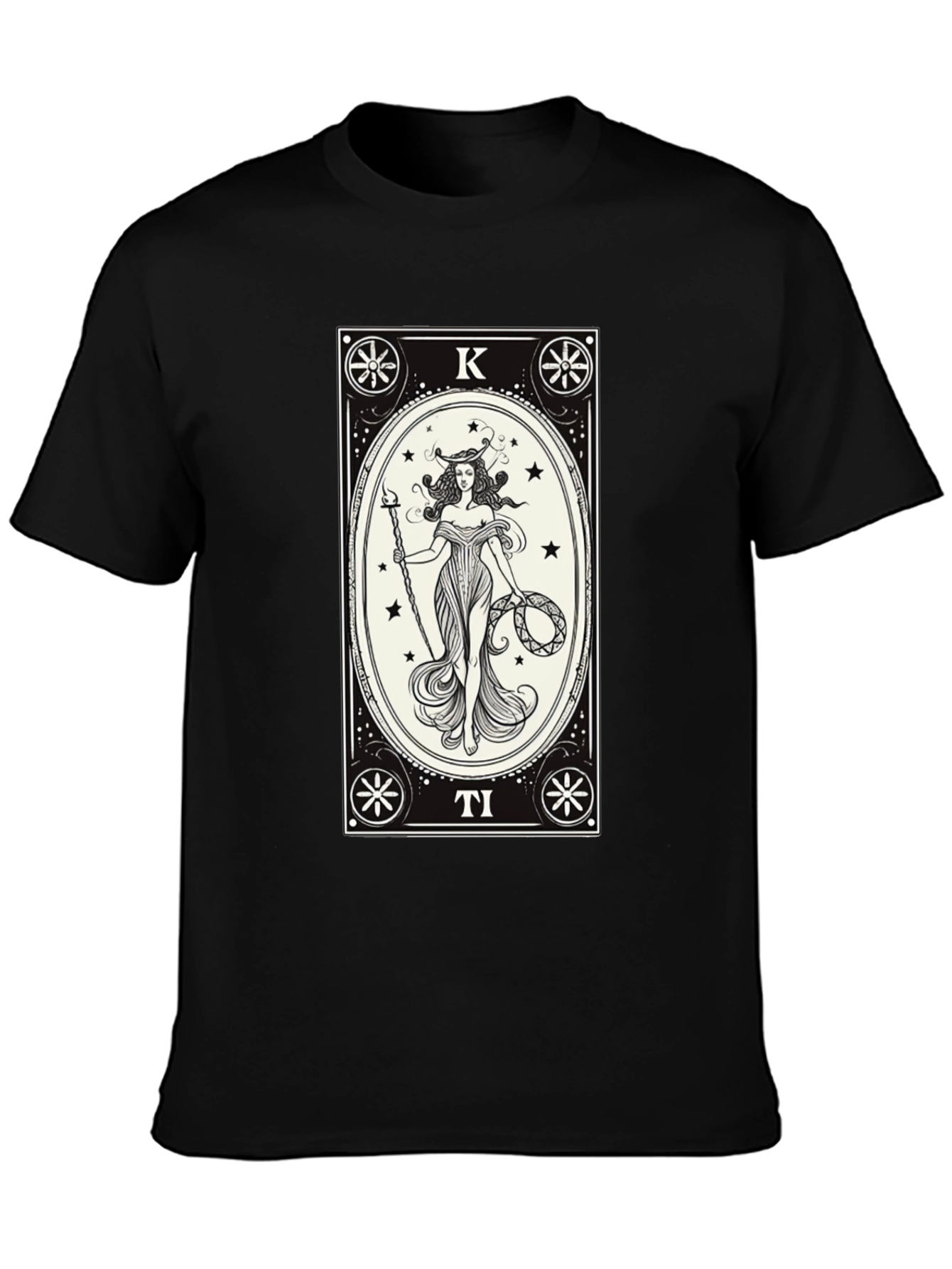 Tarot Card Design Black T-Shirt