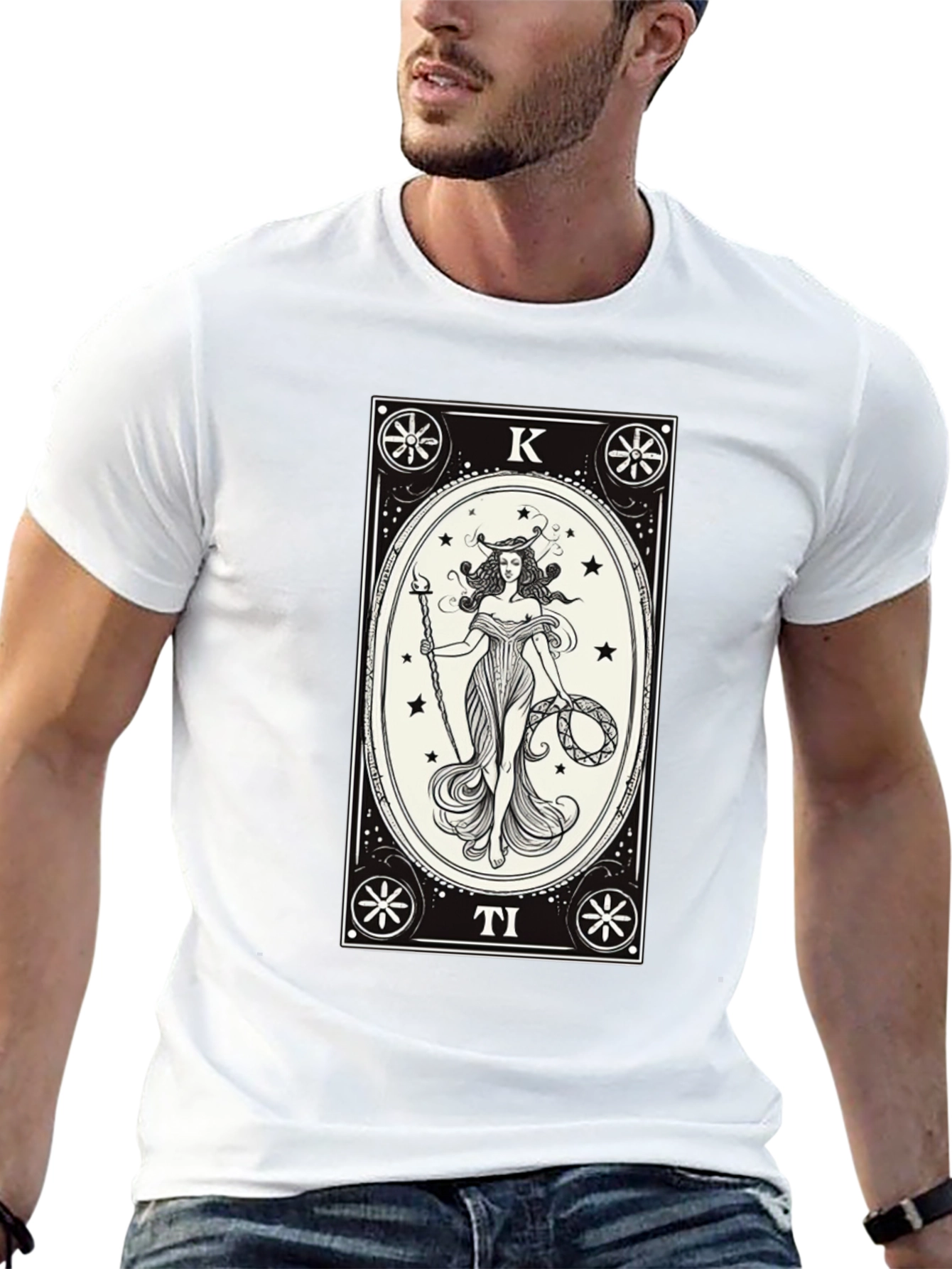 Tarot Card Design Black T-Shirt