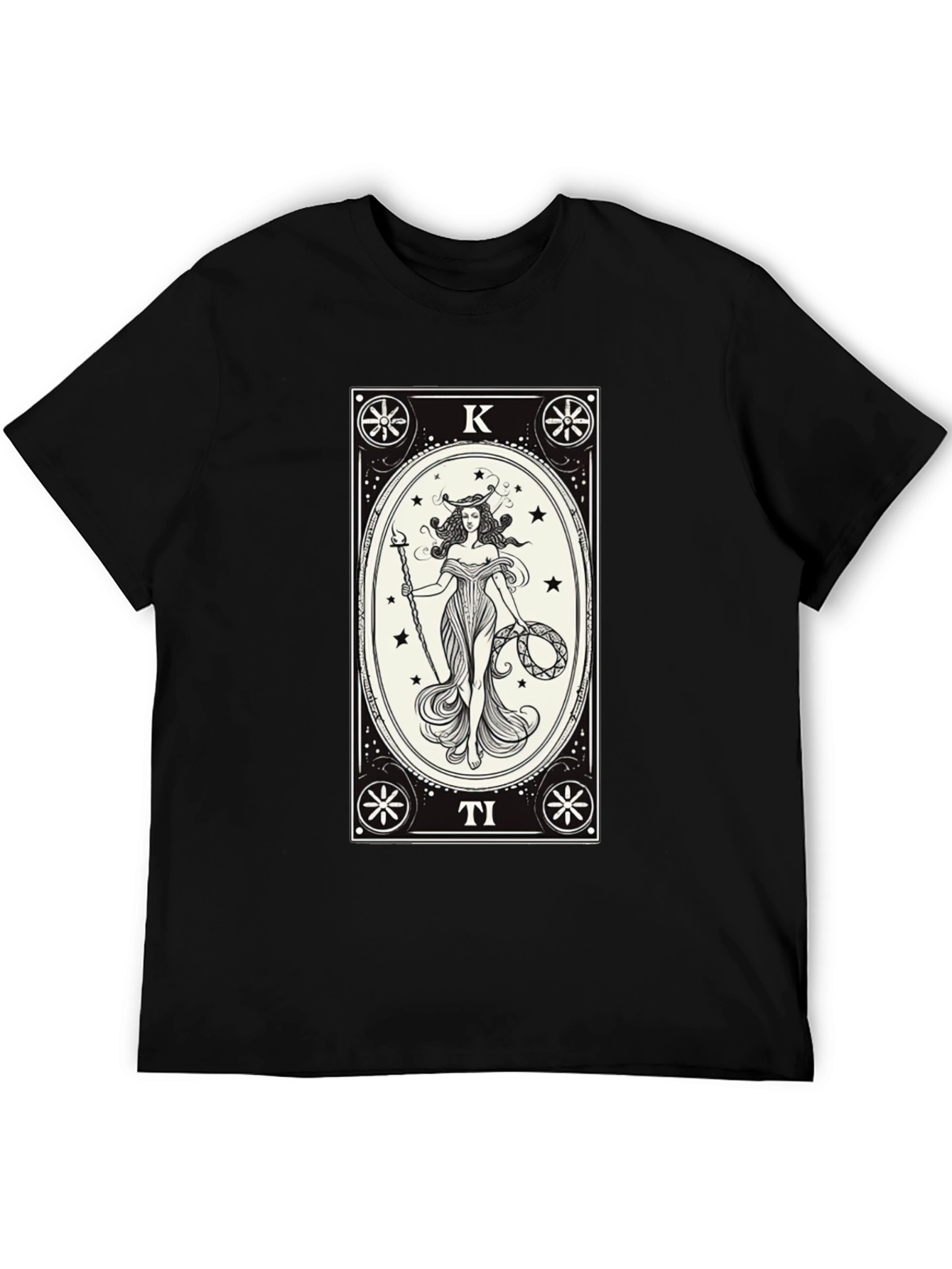 Tarot Card Design Black T-Shirt
