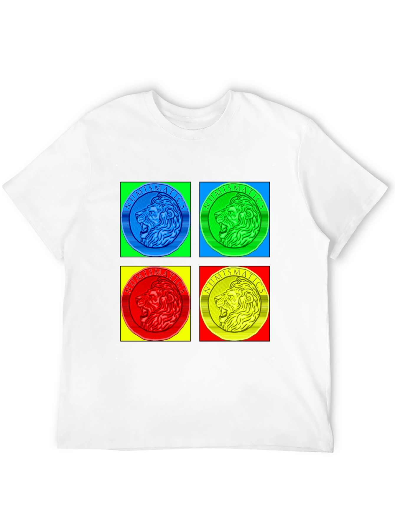 Numismatics Lion T-Shirt - Pop Art Style