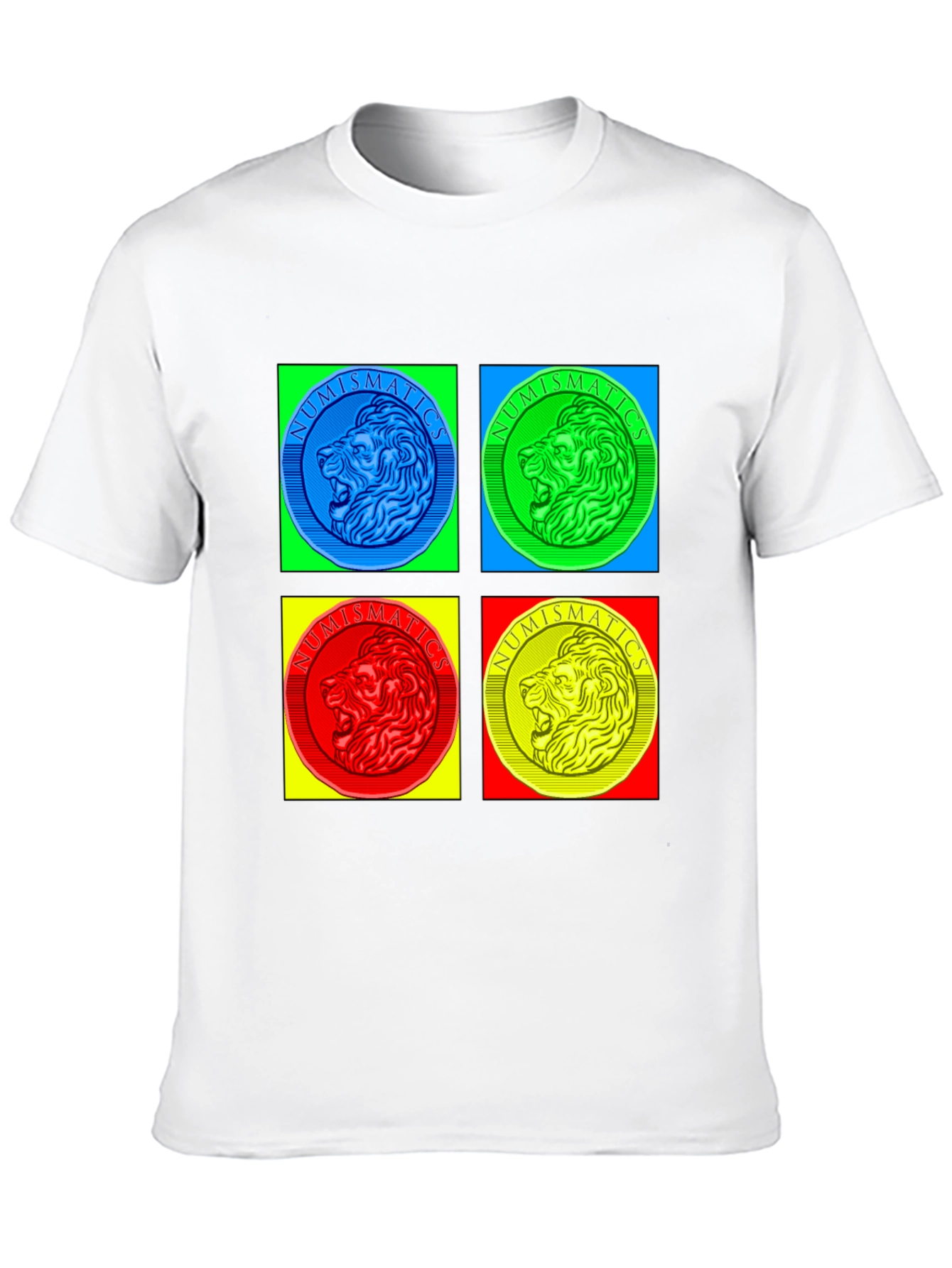 Numismatics Lion T-Shirt - Pop Art Style