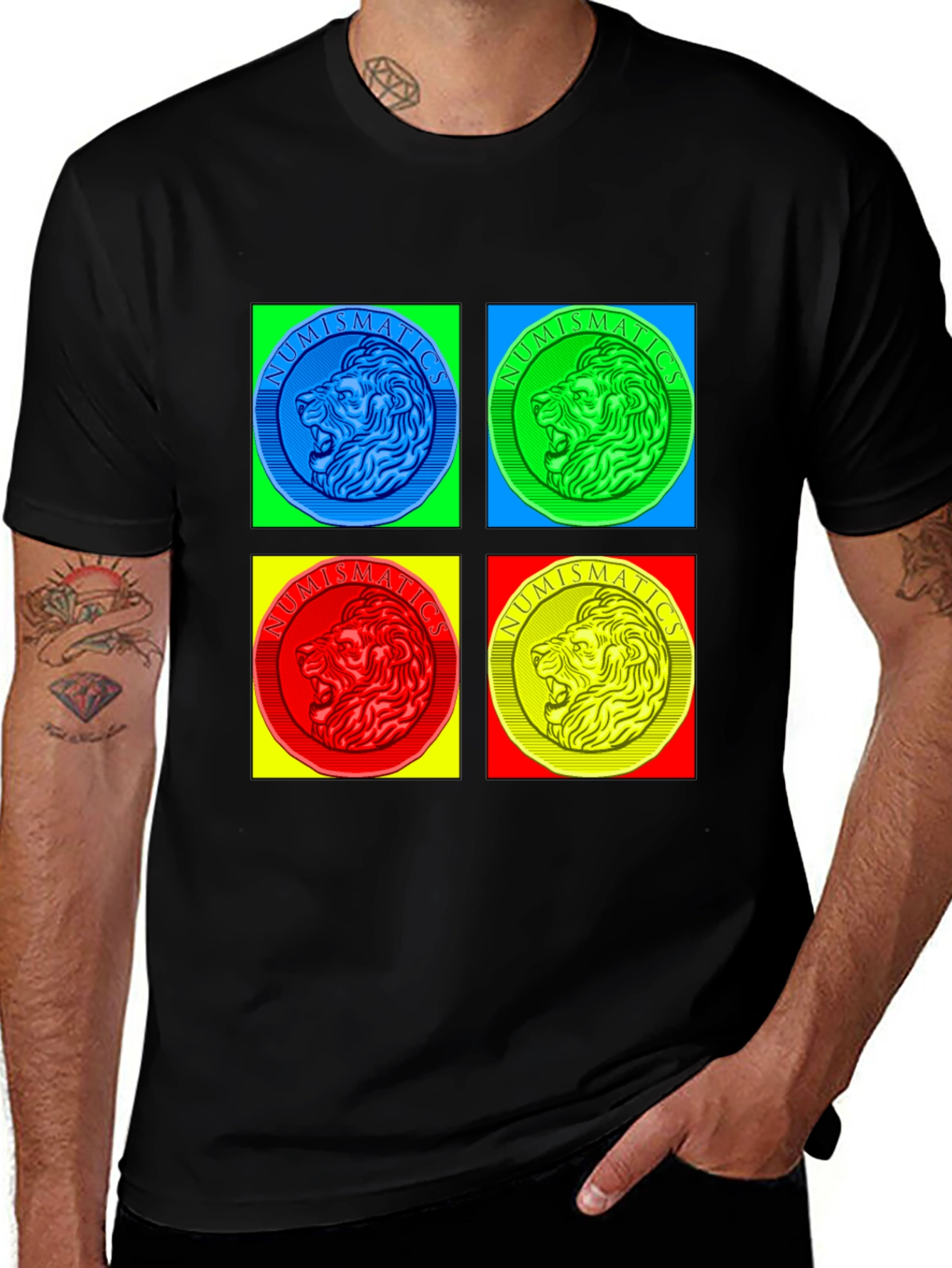 Numismatics Lion T-Shirt - Pop Art Style