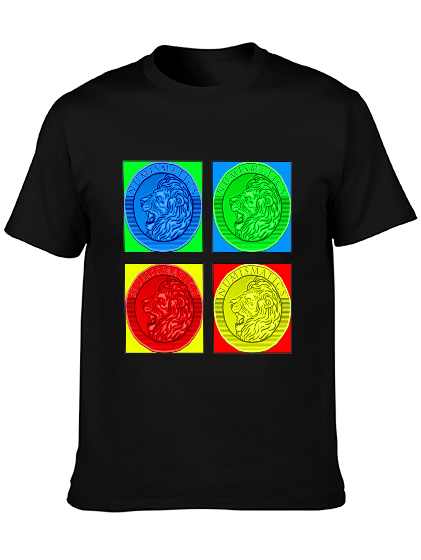 Numismatics Lion T-Shirt - Pop Art Style