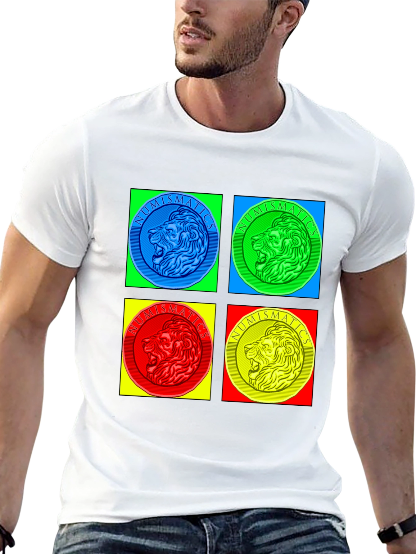 Numismatics Lion T-Shirt - Pop Art Style