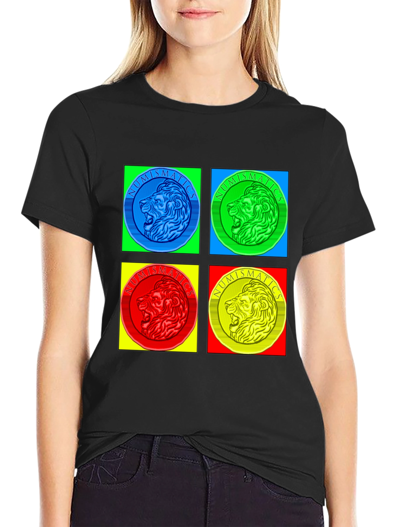 Numismatics Lion T-Shirt - Pop Art Style