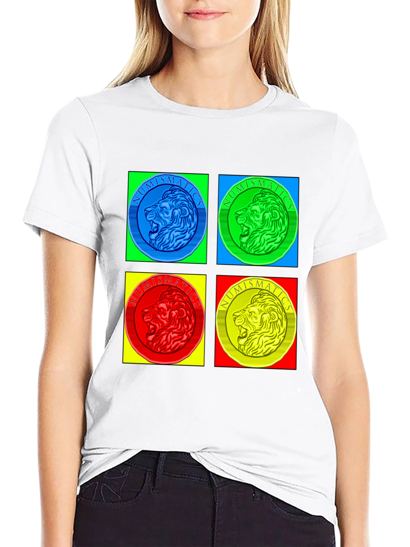 Numismatics Lion T-Shirt - Pop Art Style