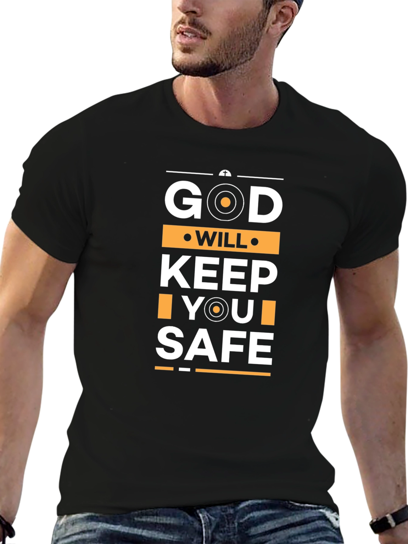 God Will Keep You Safe Black T-Shirt