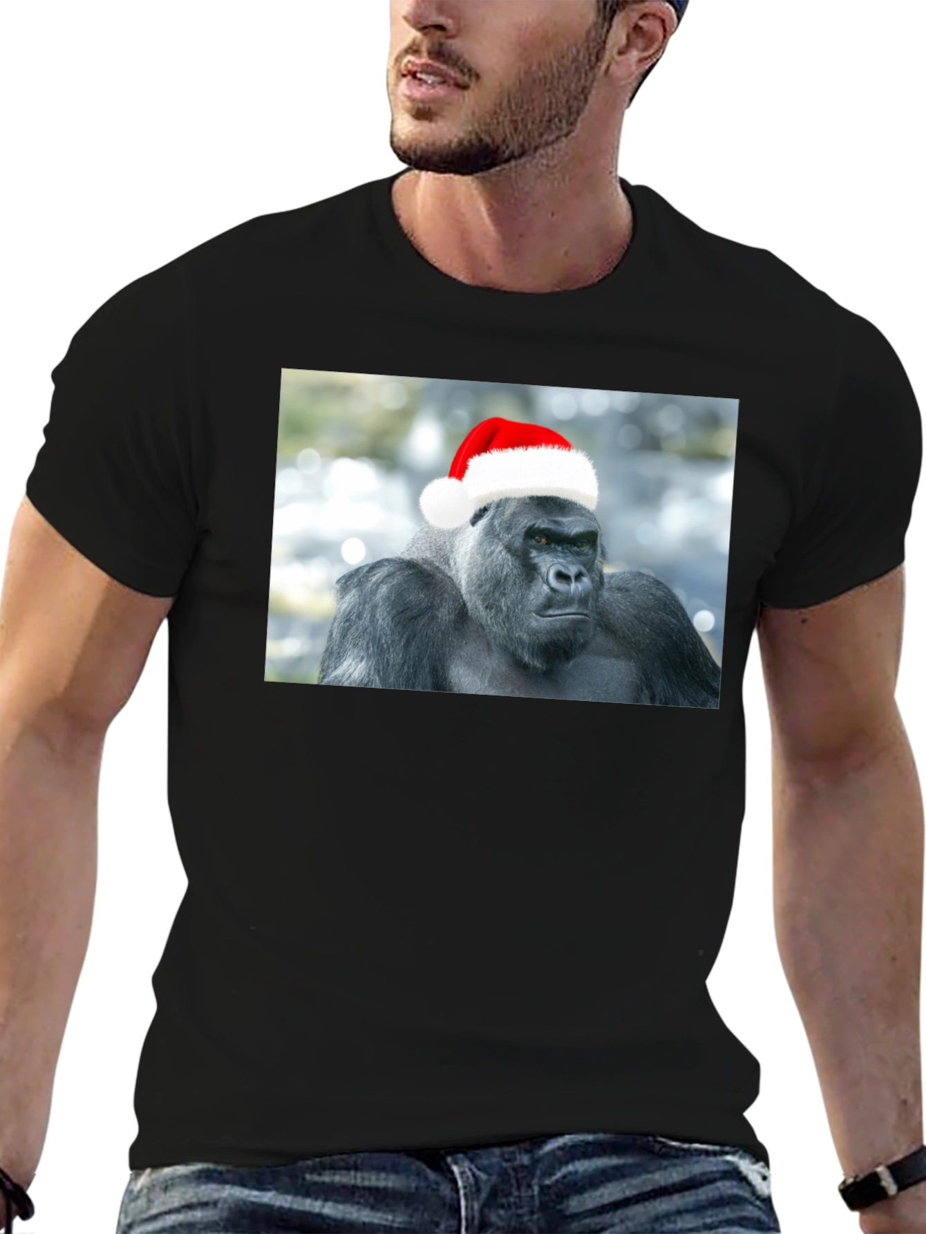 Santa Gorilla T-Shirt - Holiday Humor