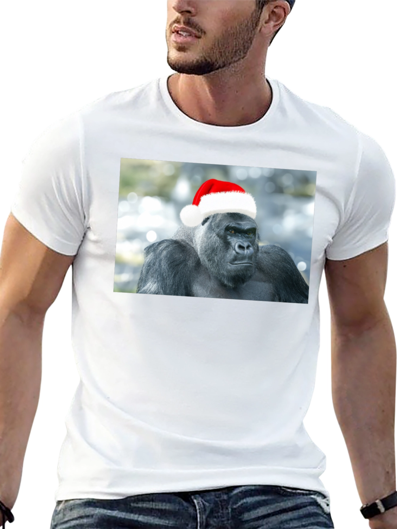 Santa Gorilla T-Shirt - Holiday Humor
