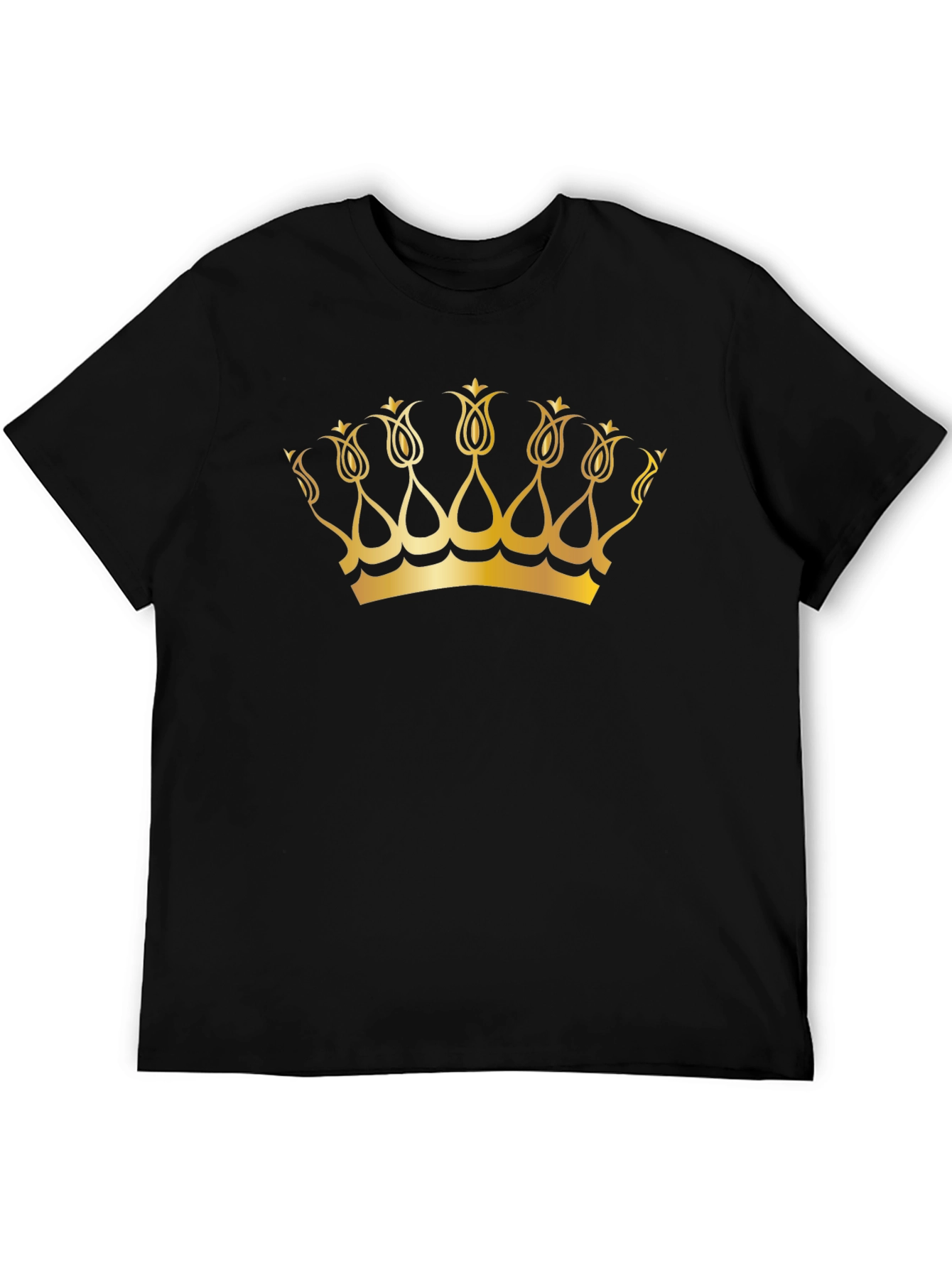 Golden Crown Graphic Black T-Shirt