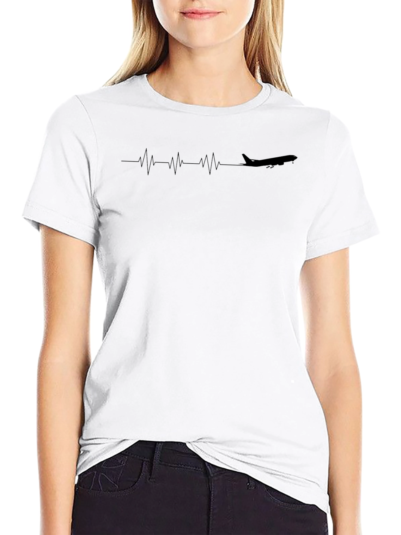 Airplane Heartbeat T-Shirt - Aviation Enthusiast Tee