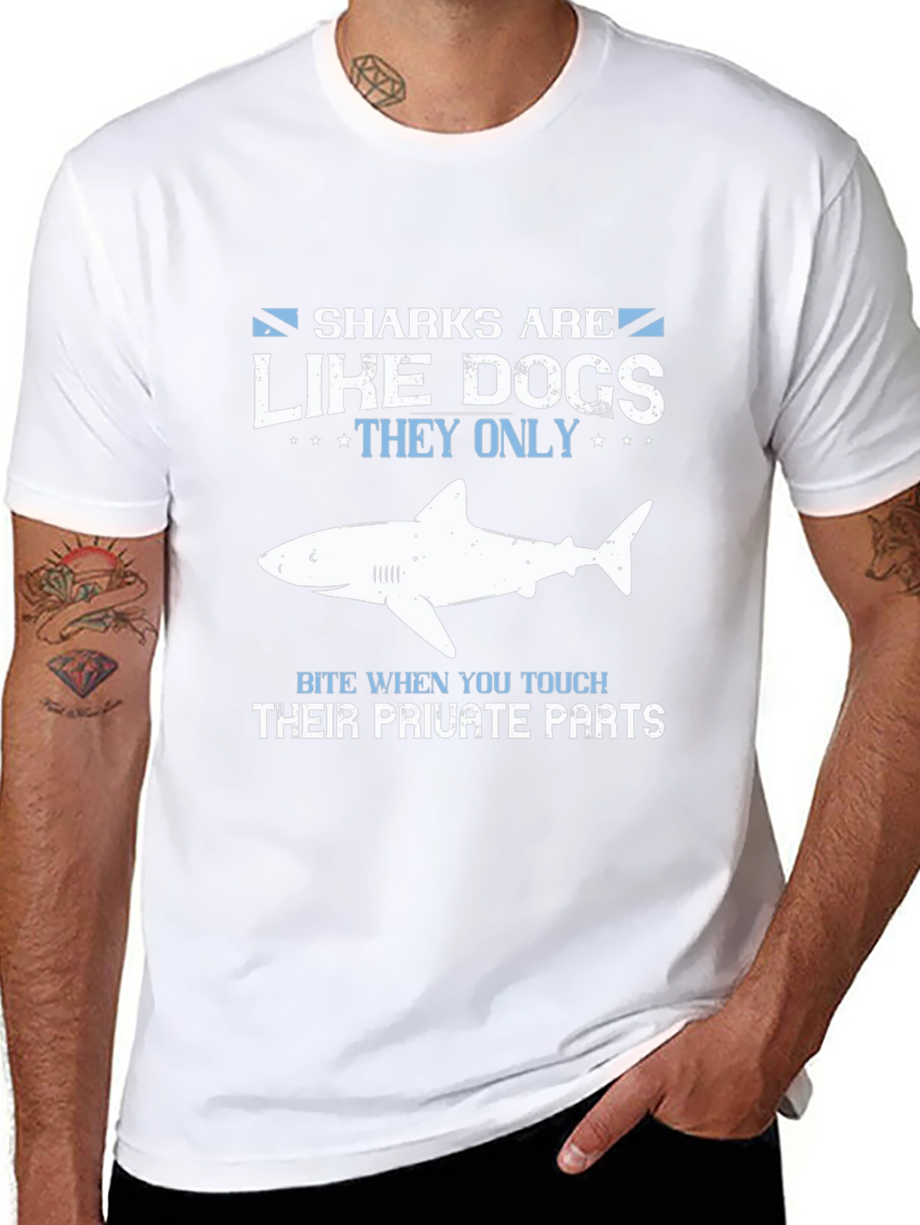 Sharks Are Like Dogs Funny Graphic Tee